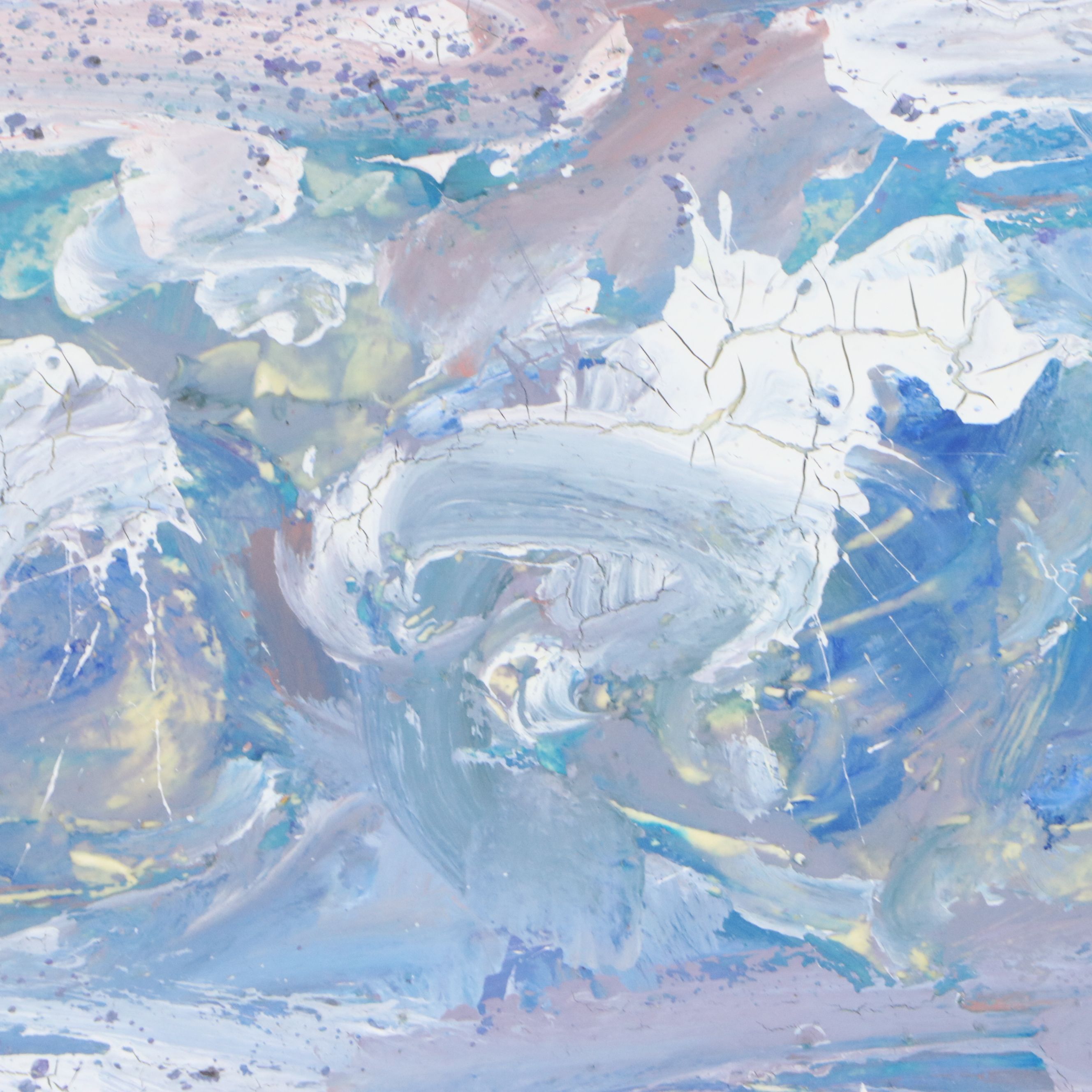 Harry Hilson Oil and Watercolor Painting "Shore Wash," Mid to Late 20th Century