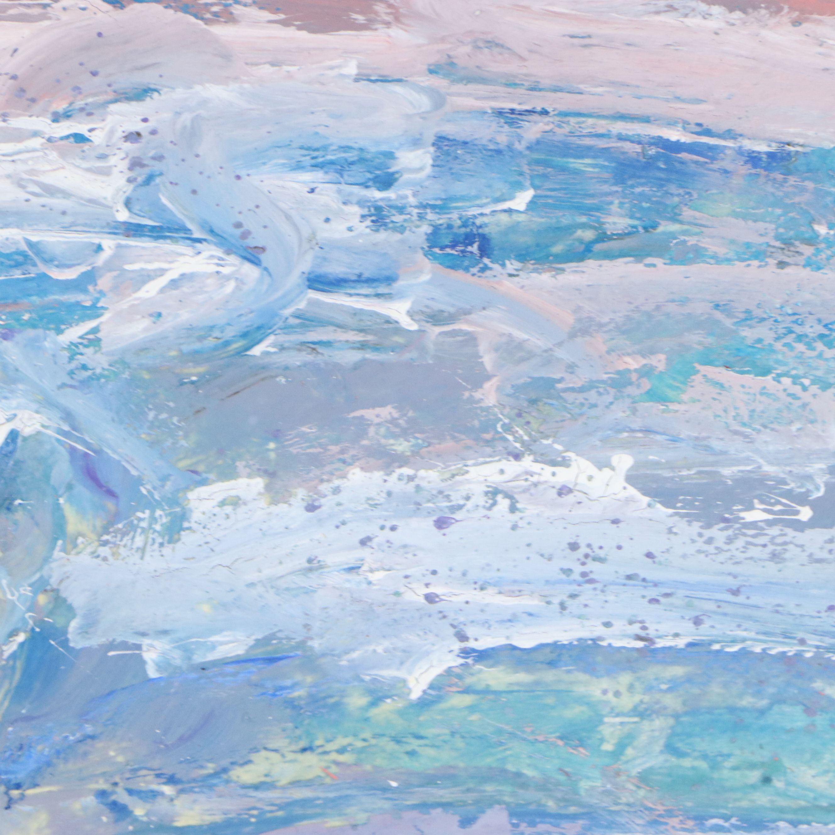 Harry Hilson Oil and Watercolor Painting "Shore Wash," Mid to Late 20th Century