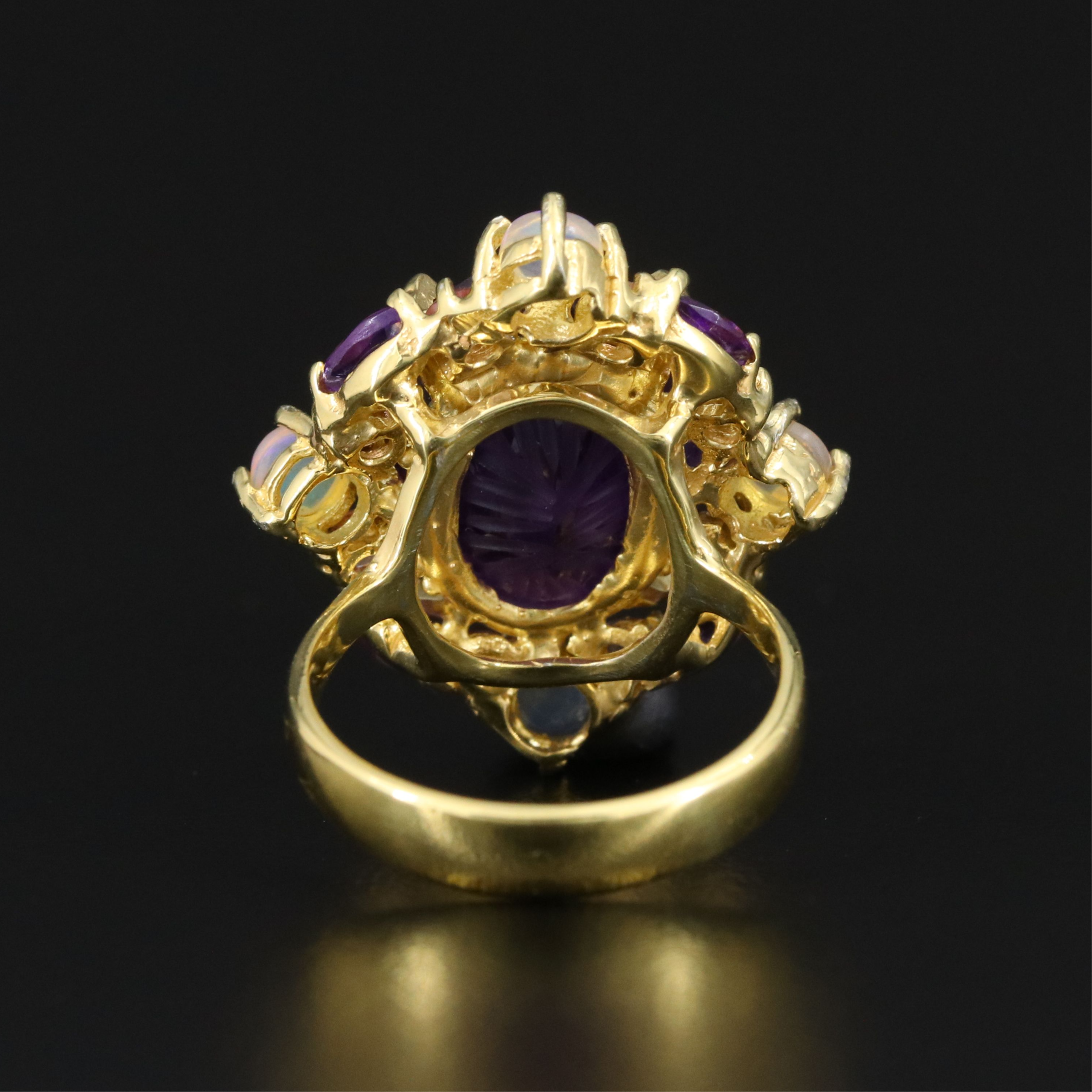 Sterling Ring with Amethyst, Opal, and Rose Quartz
