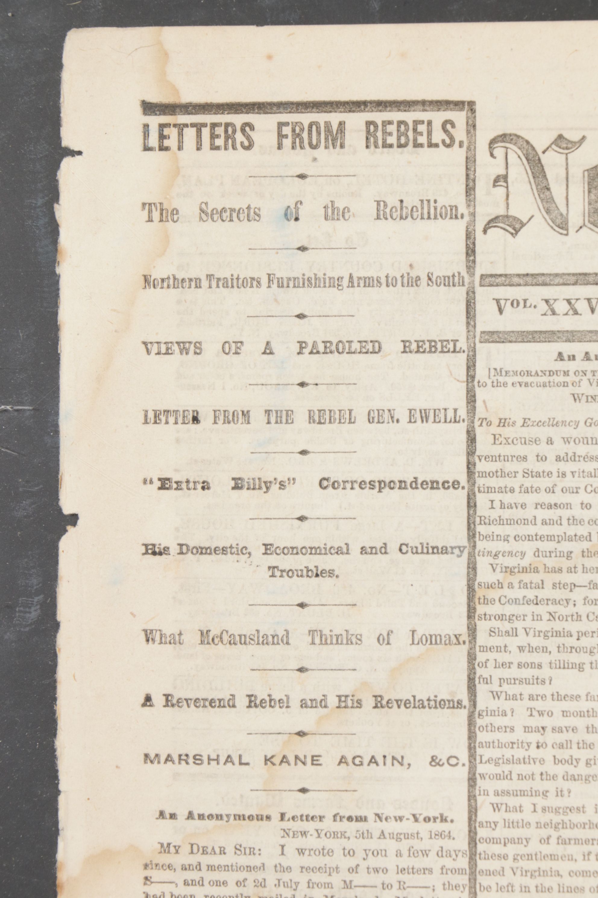 New York Times & New York Tribune Newspaper Articles Announcing End of Civil War