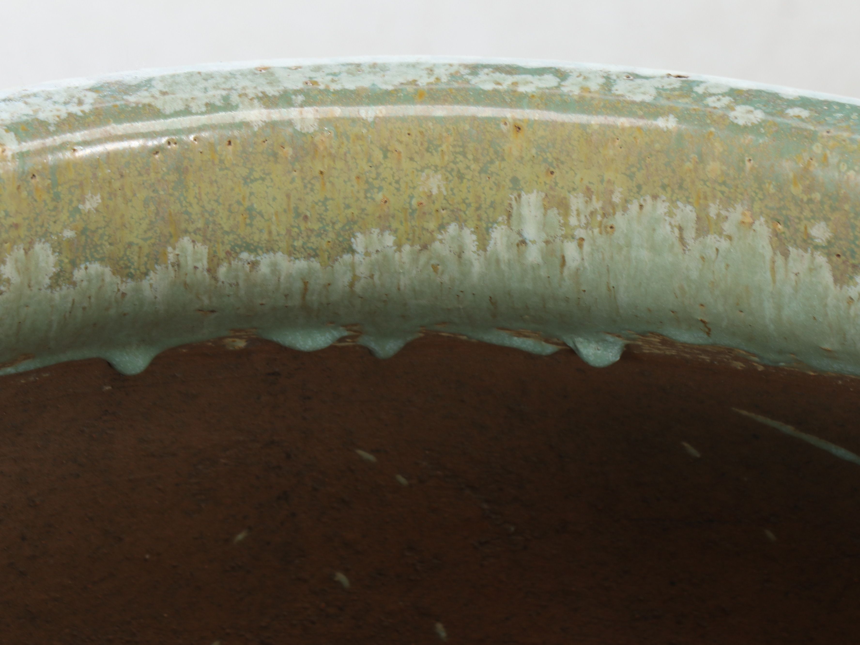 Mottled Green Glaze Earthenware Planters