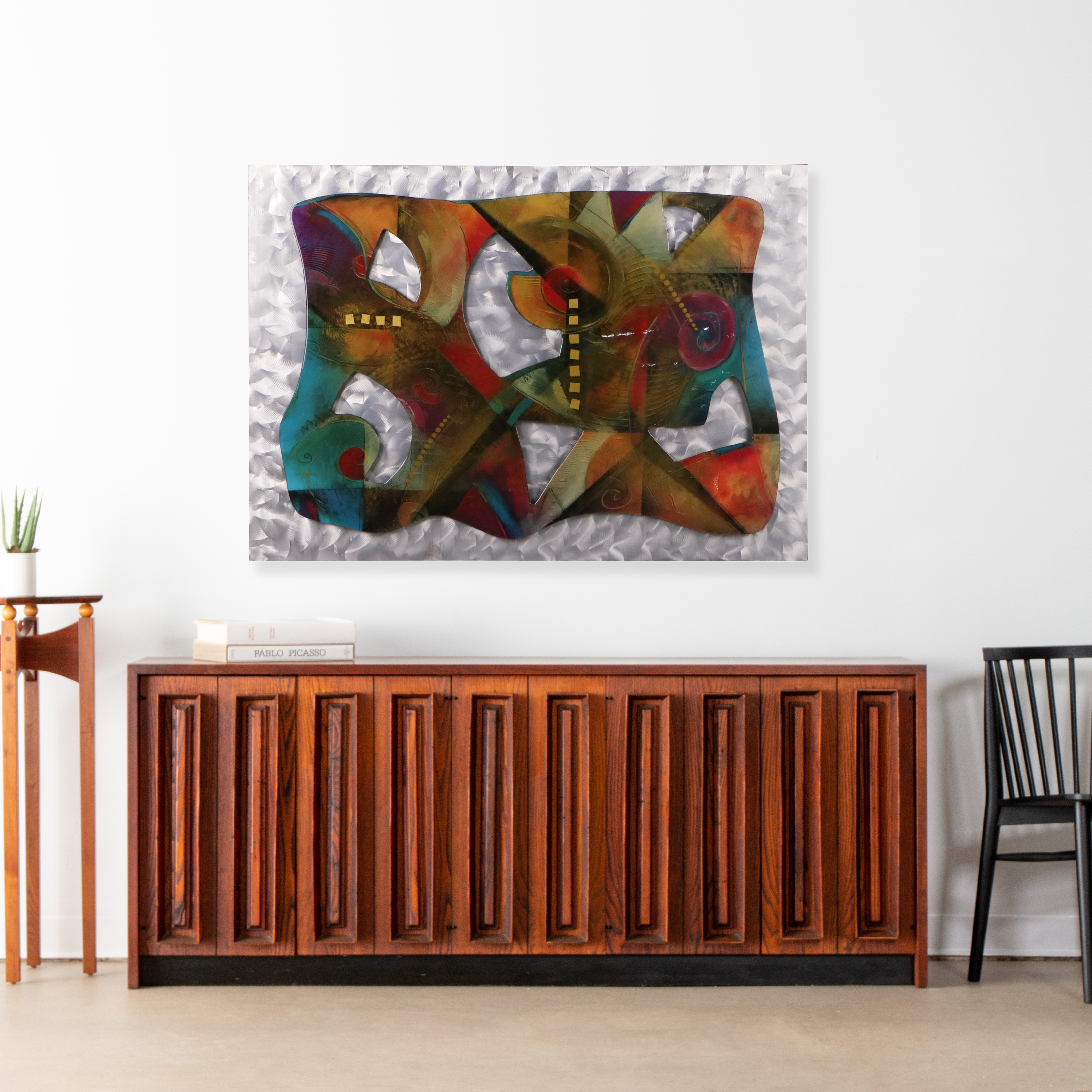 Abstract Offset Lithograph with Gold Leaf After Eric Waugh, 21st Century