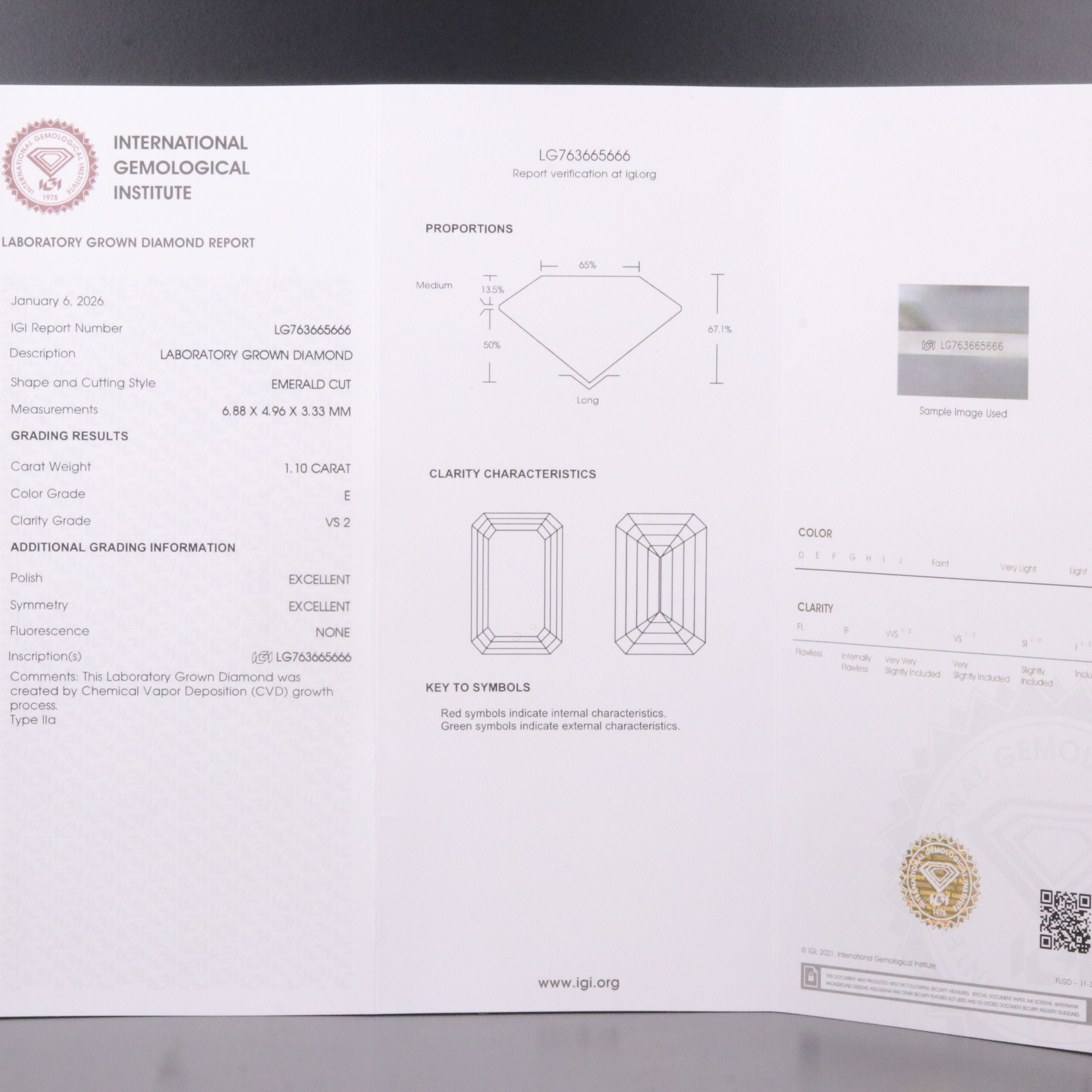 Loose 2.20 CTW Lab Grown Diamond Matched Pair with IGI Reports