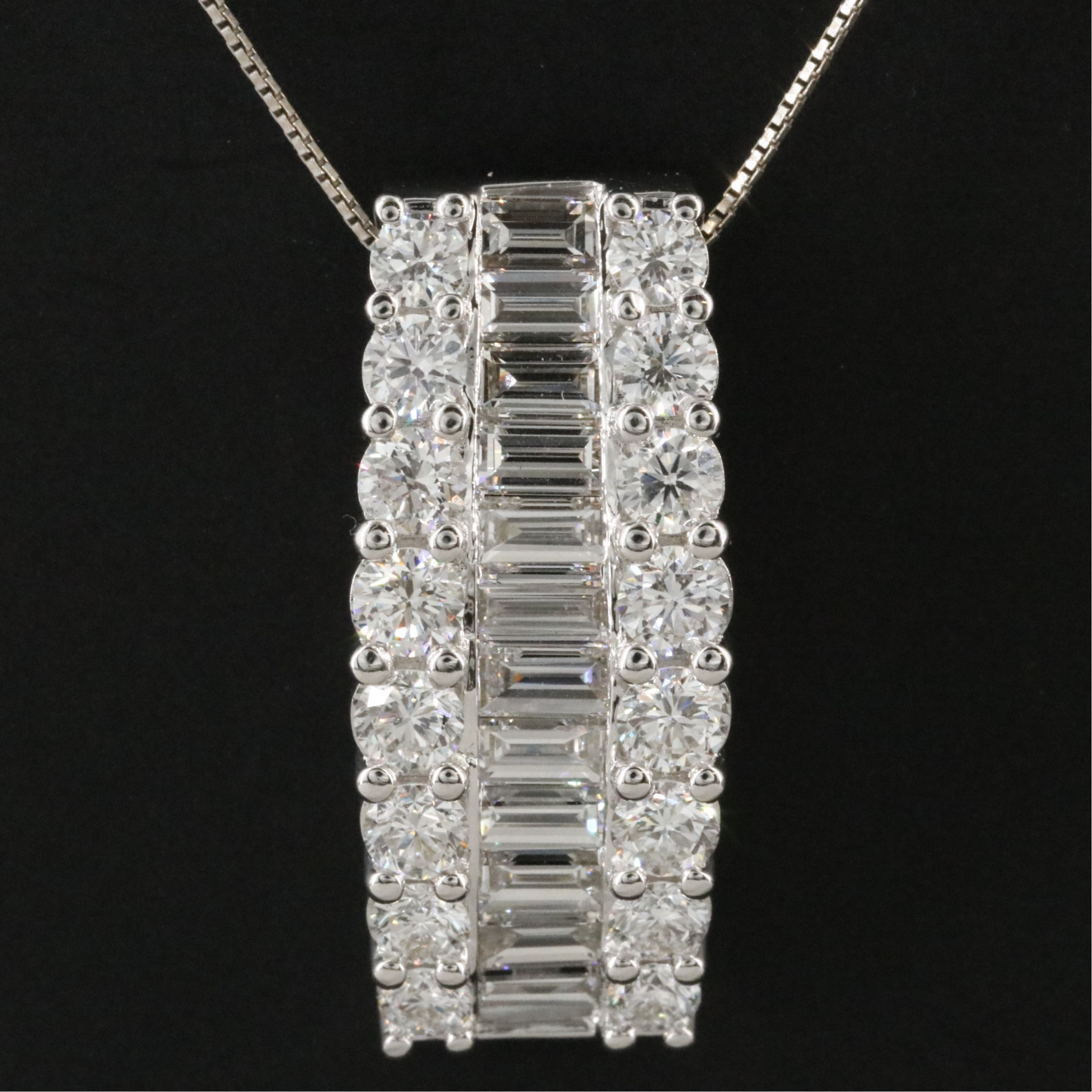 14K 3.00 CTW Lab Grown Diamond Bar Pendant Necklace