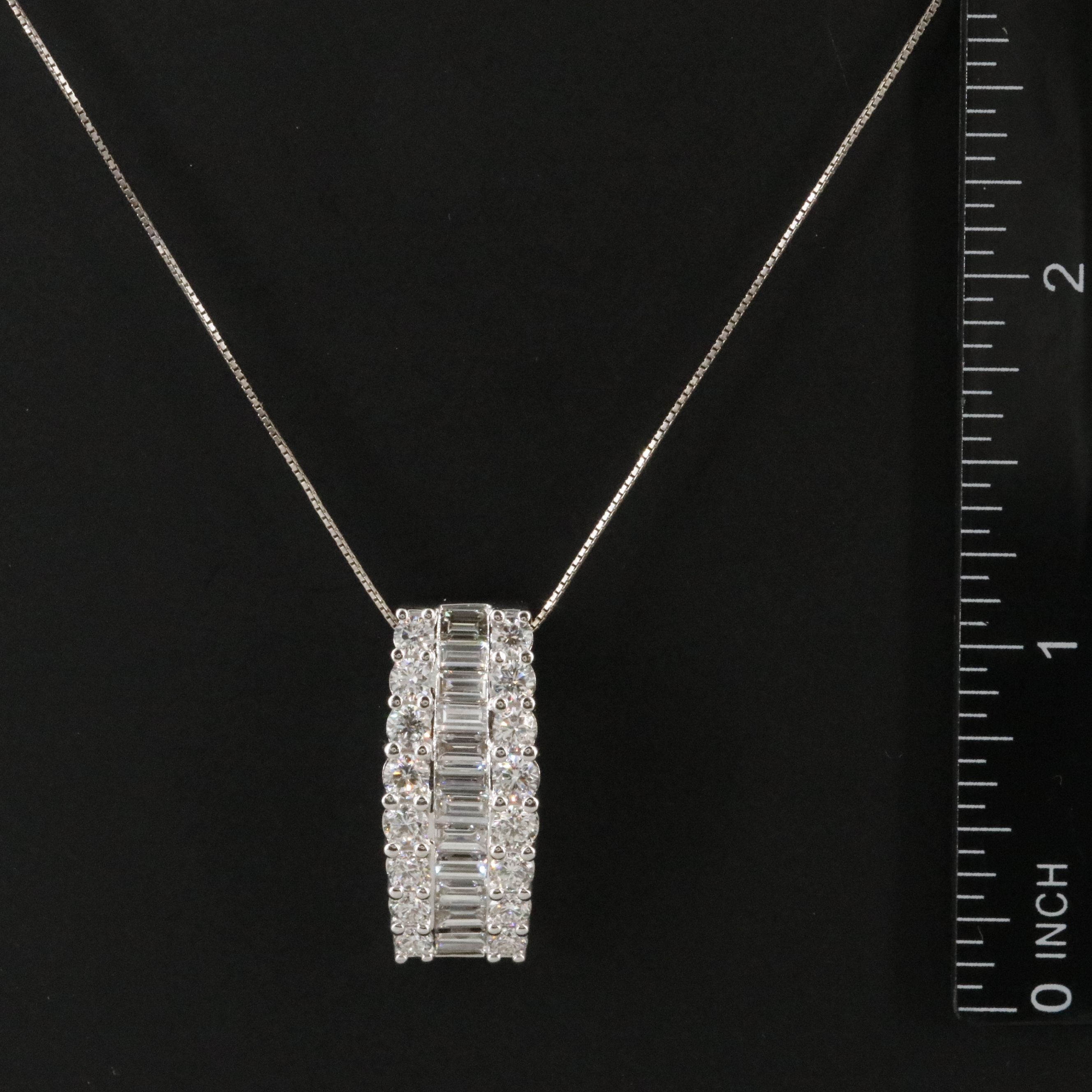 14K 3.00 CTW Lab Grown Diamond Bar Pendant Necklace