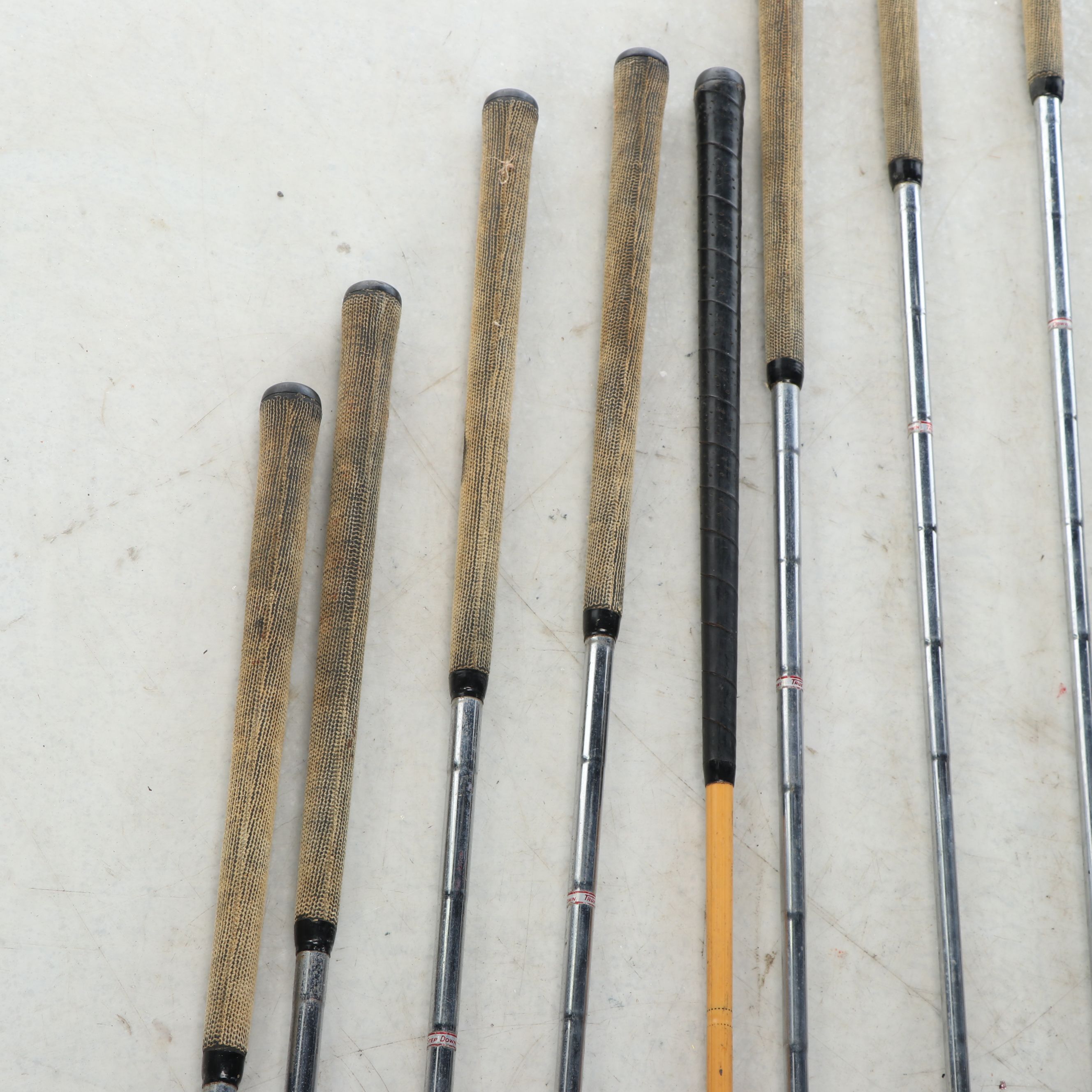 Collection of Golf Clubs, Leather Golf Bag, and More Golfing Equipment