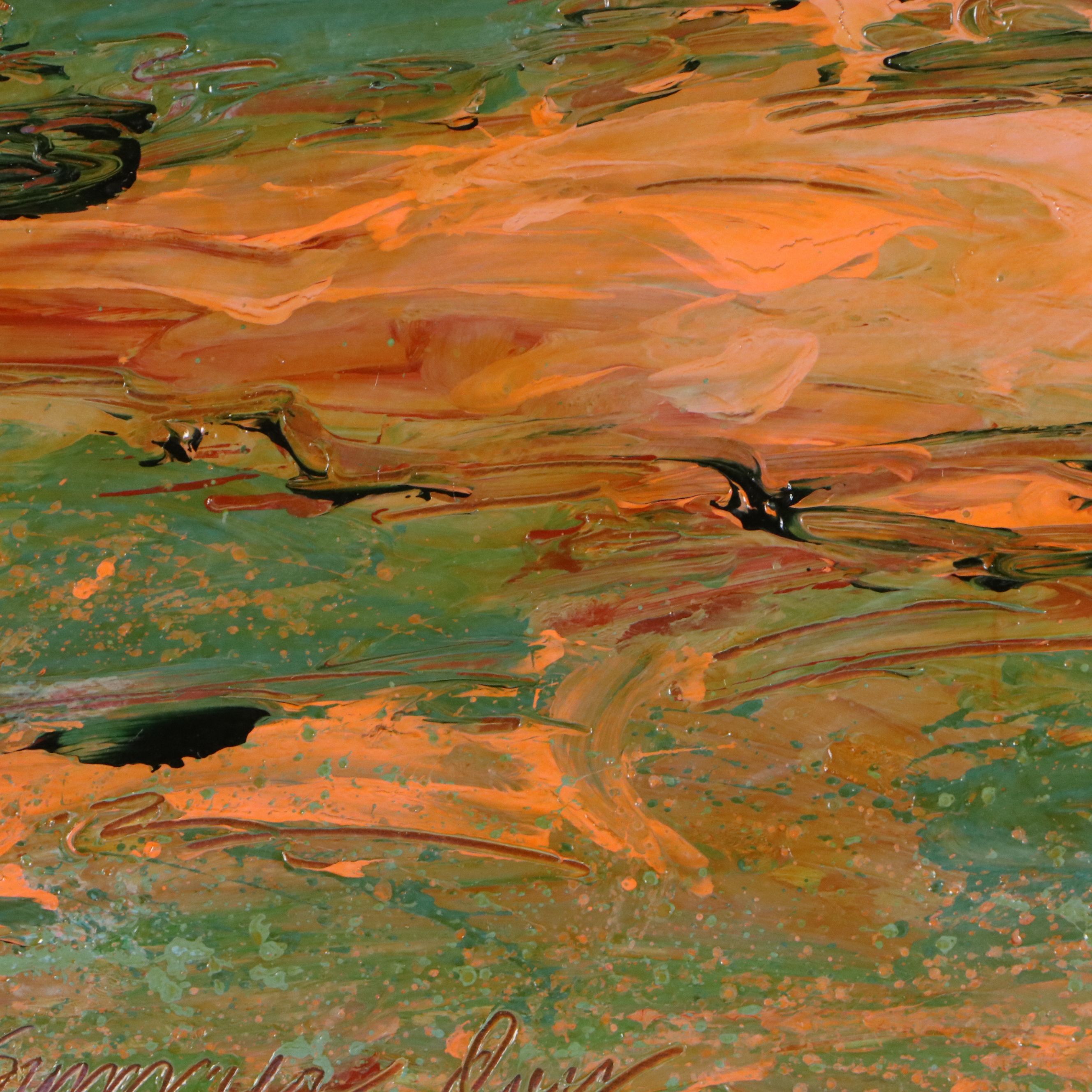 Harry Hilson Oil Painting of Abstract Landscape, Mid to Late 20th Century