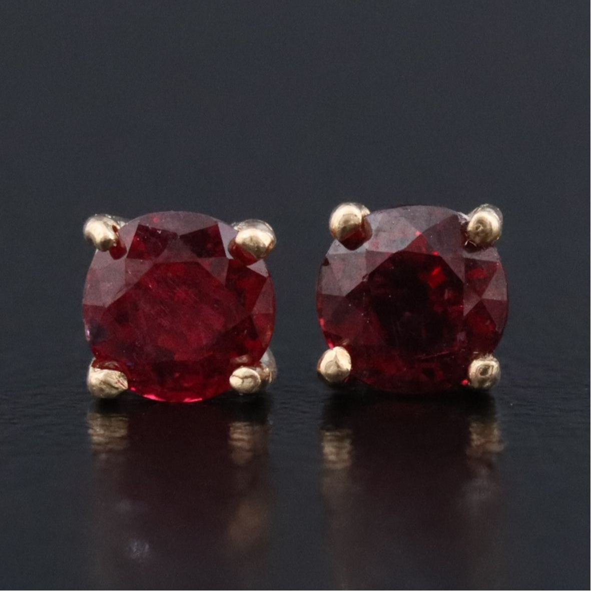 14K Ruby Stud Earrings