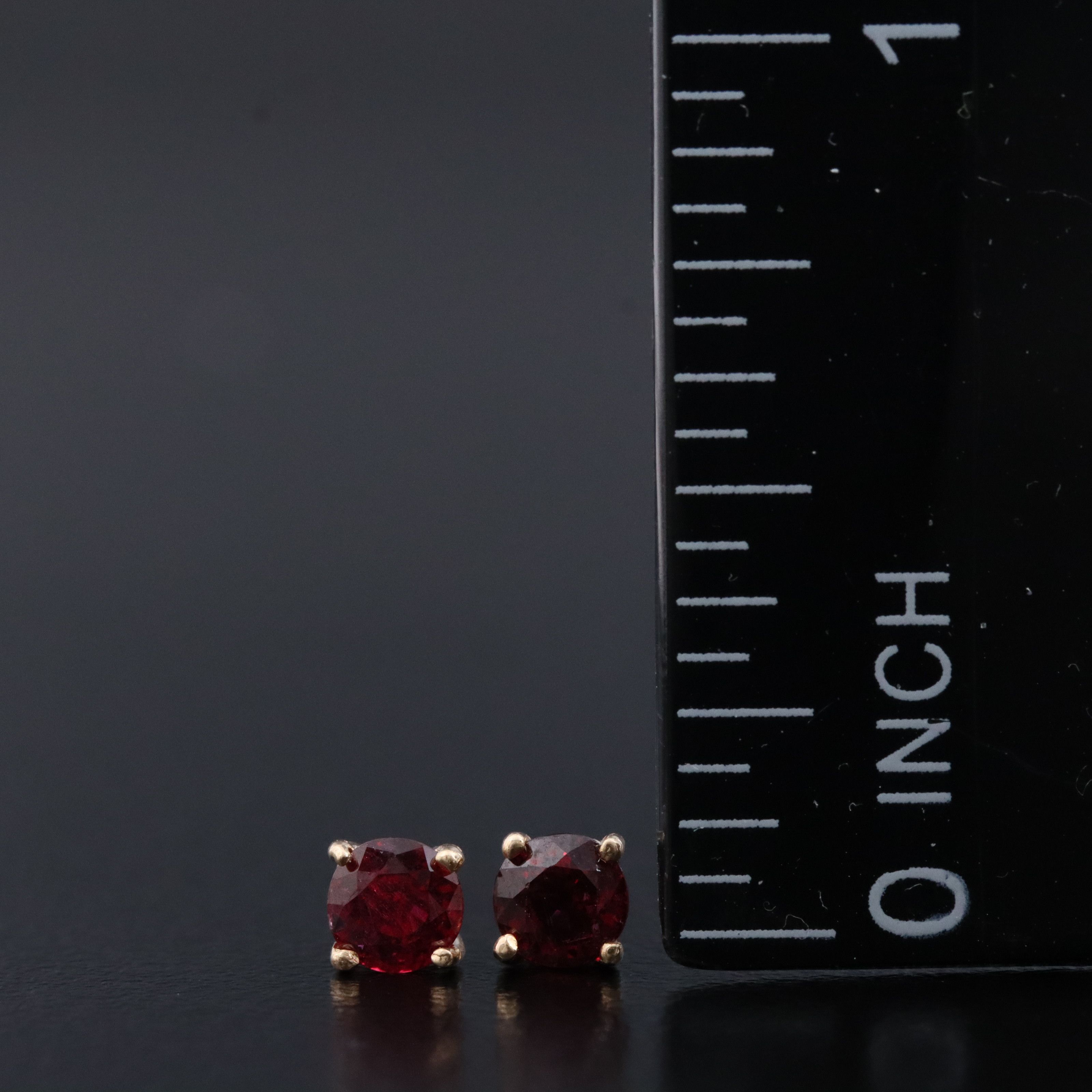 14K Ruby Stud Earrings