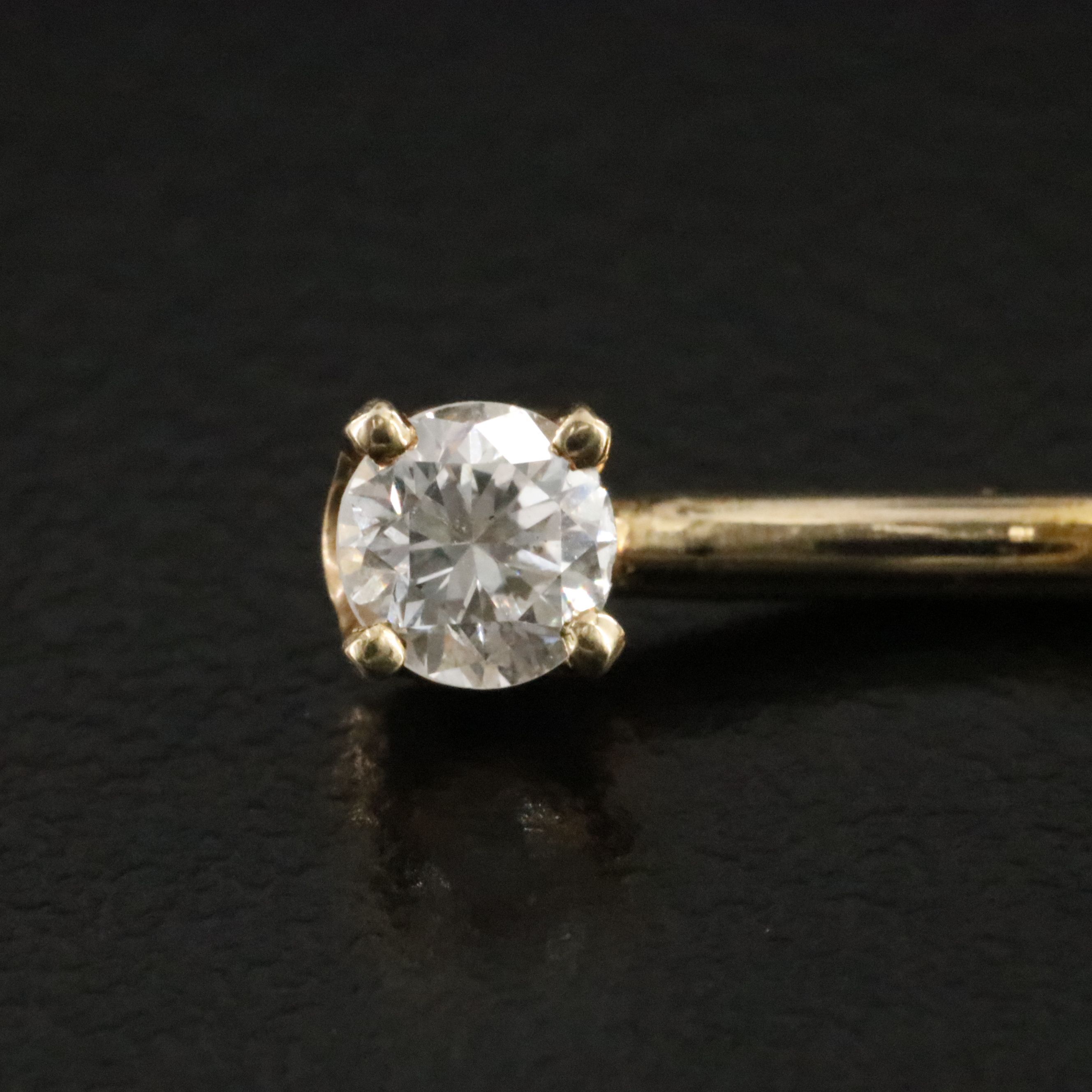 14K 0.20 CT Diamond Barbell Belly Button Ring