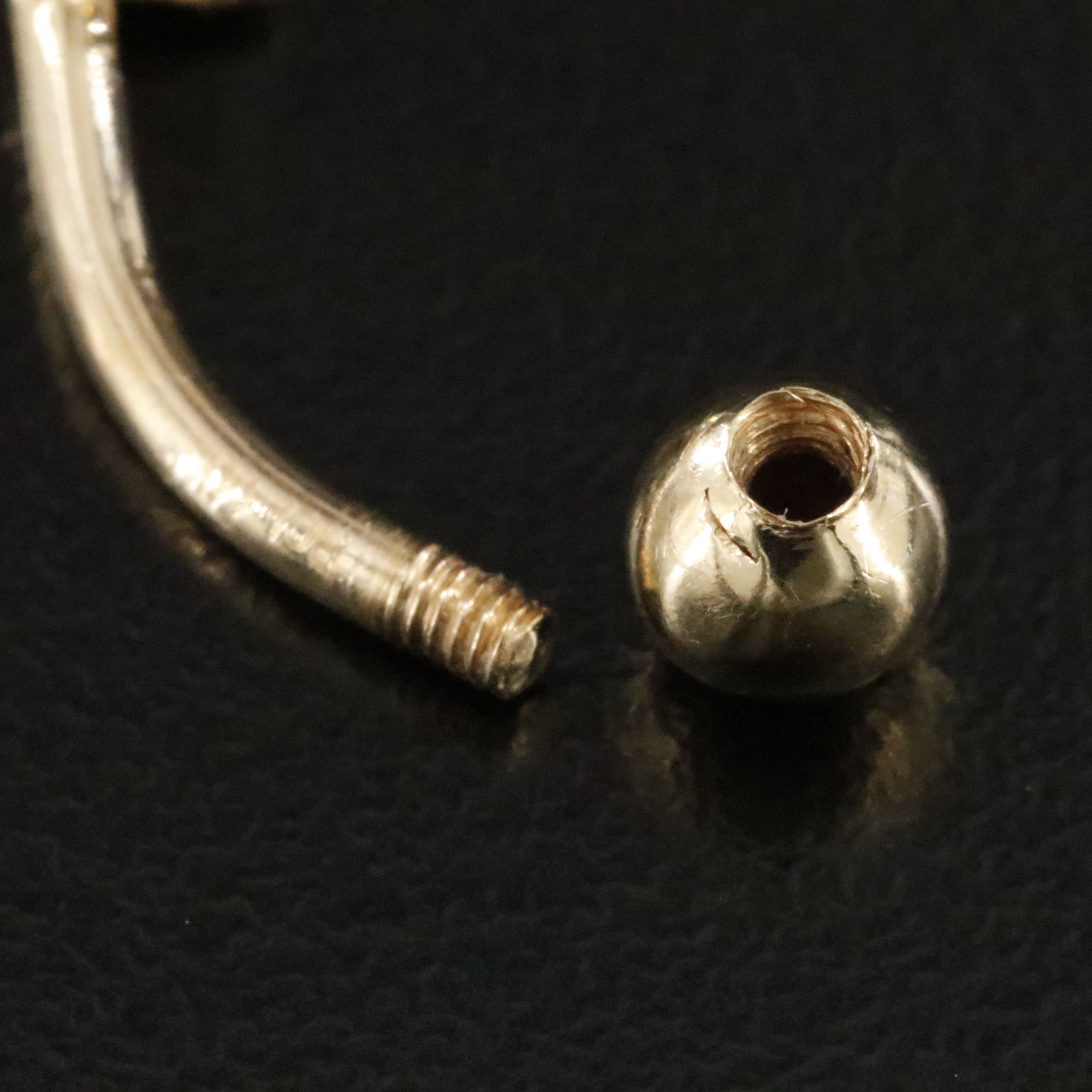 14K 0.20 CT Diamond Barbell Belly Button Ring