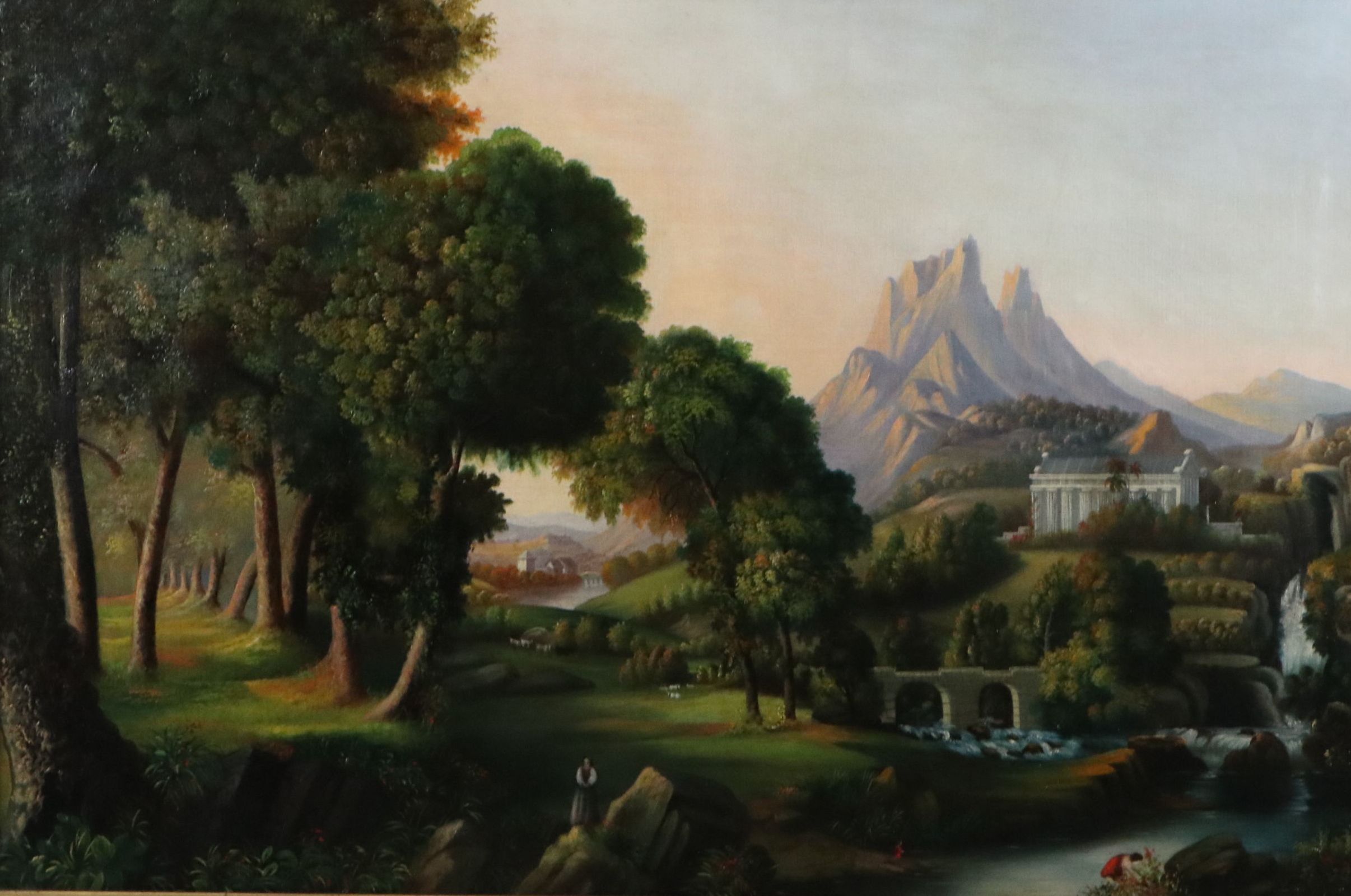 After Thomas Cole Oil Painting "Dream of Arcadia", Late 19th Century