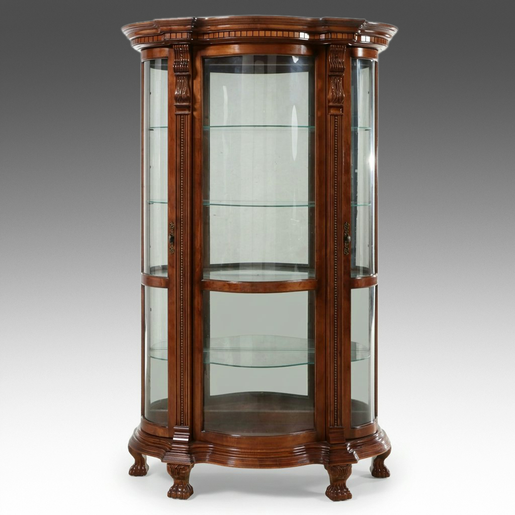 Pulaski Furniture Mahogany Finish Illuminated Curio Cabinet