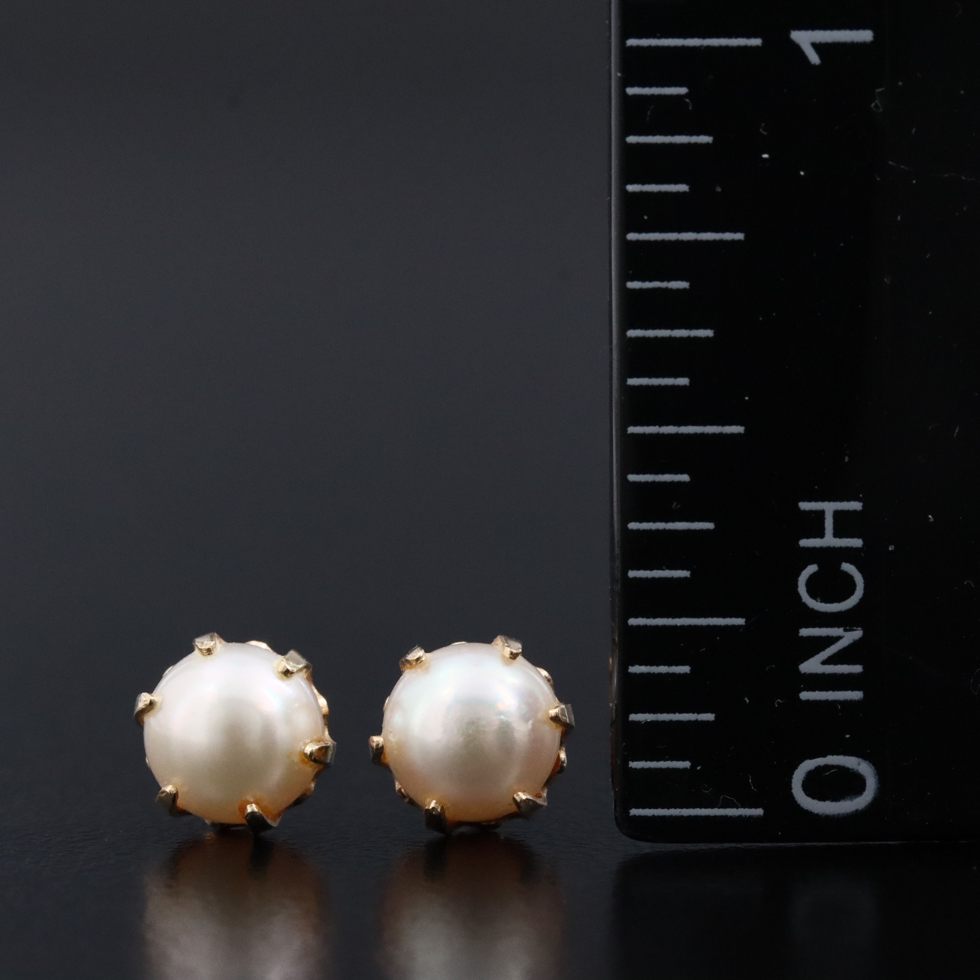 14K Pearl Stud Earrings
