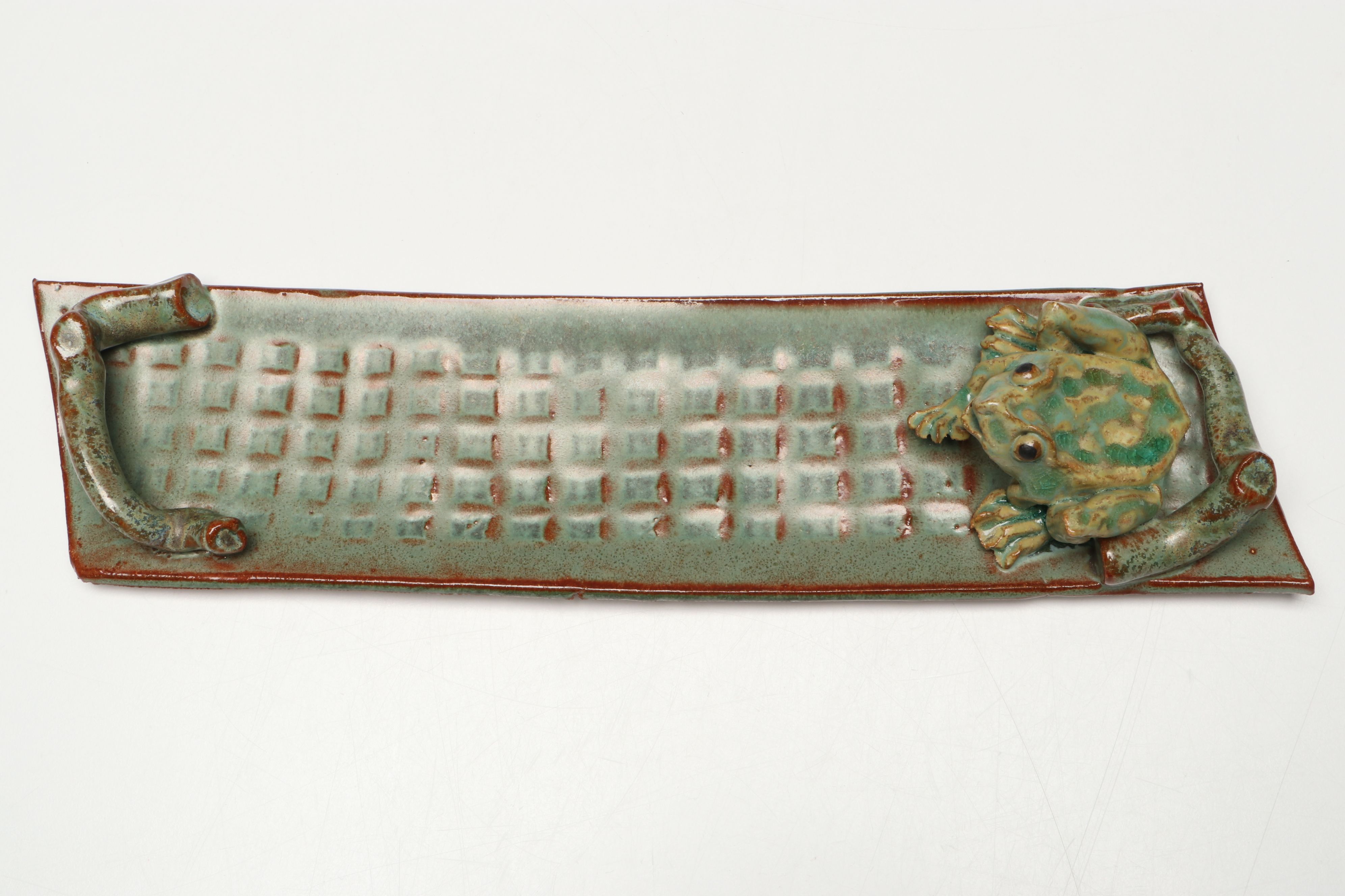 Susan G. Healy Art Pottery Frog Incense Burner and Soda Pottery Trivet