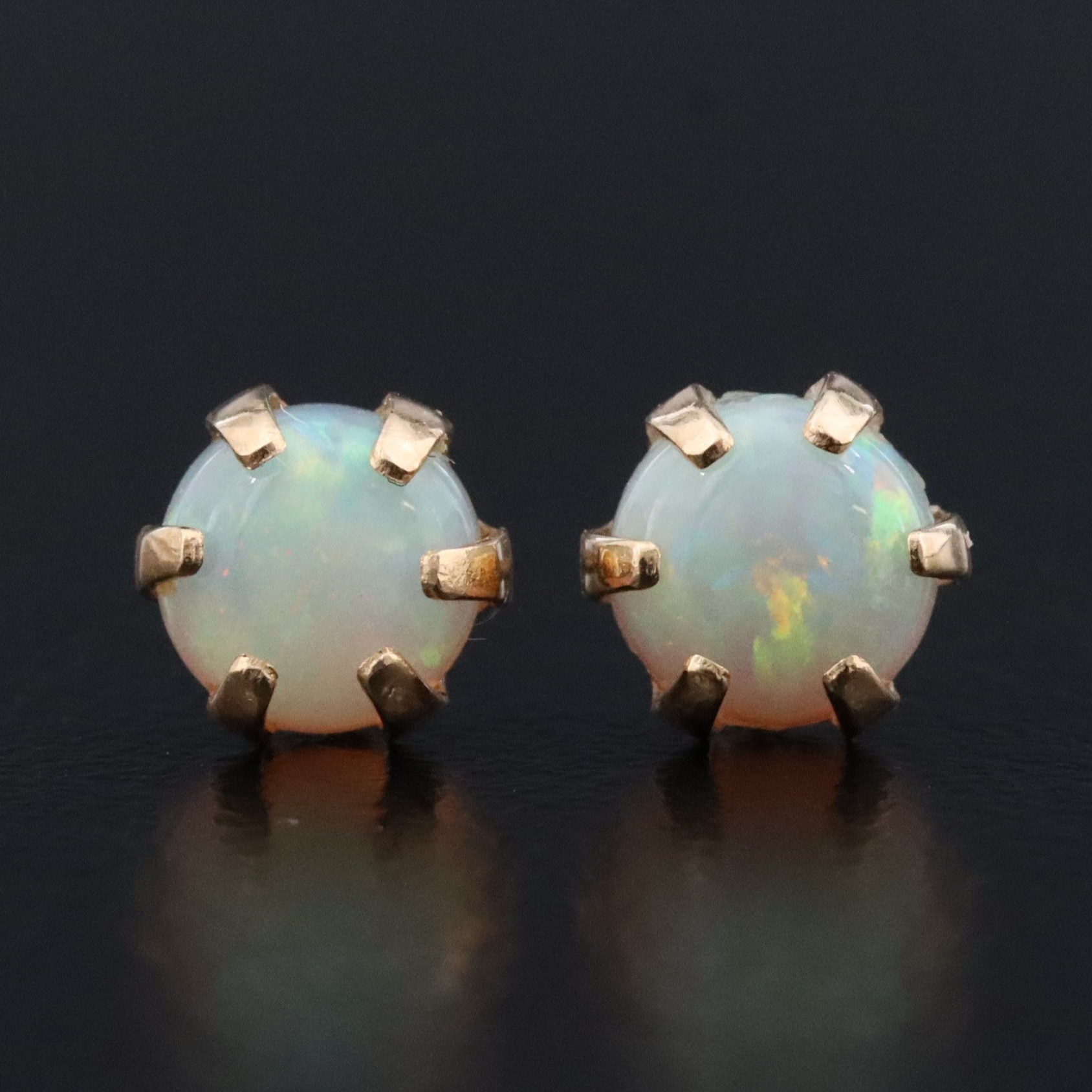 14K Opal Stud Earrings