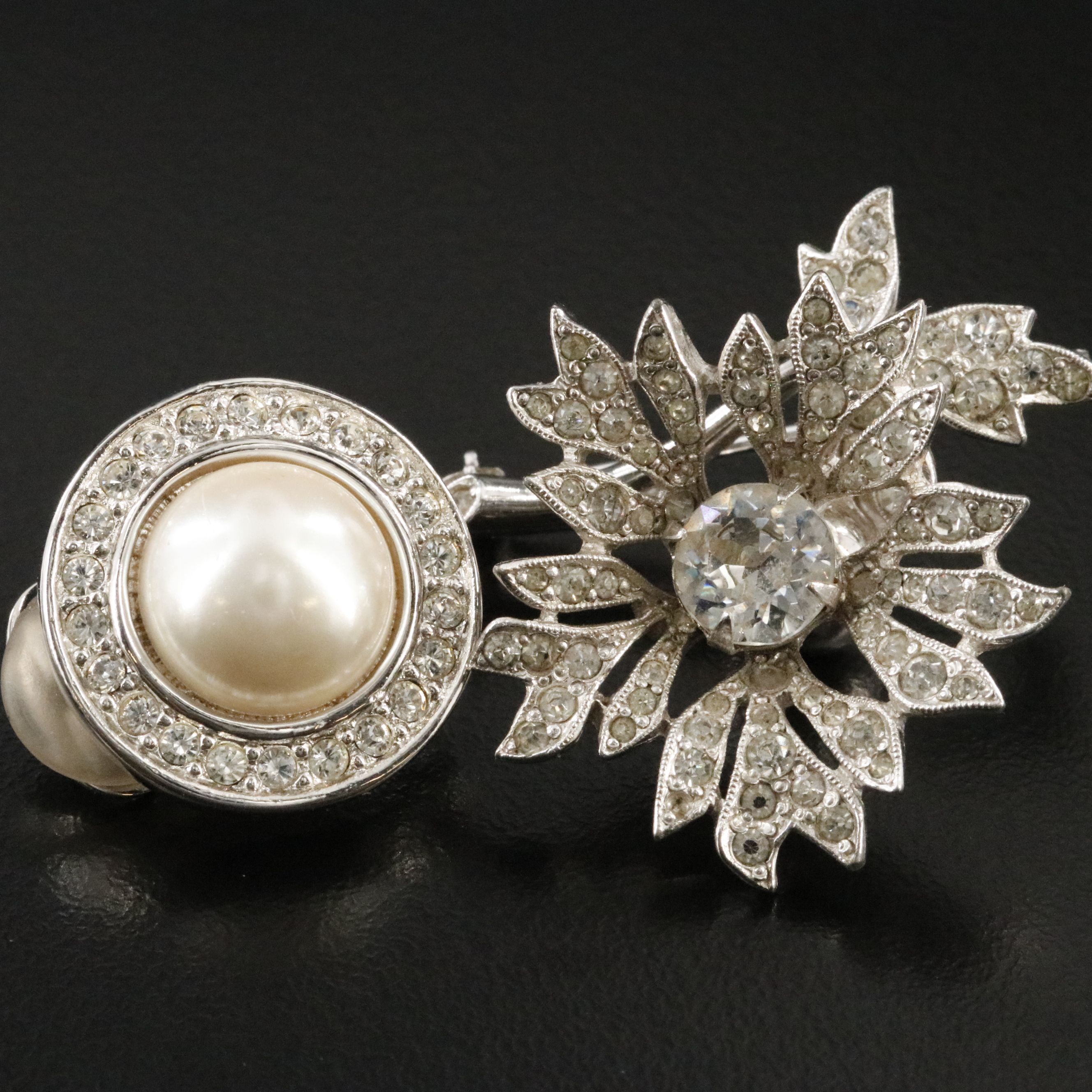 Christian Dior by Kramer Rhinestone Brooch and Dior Earrings