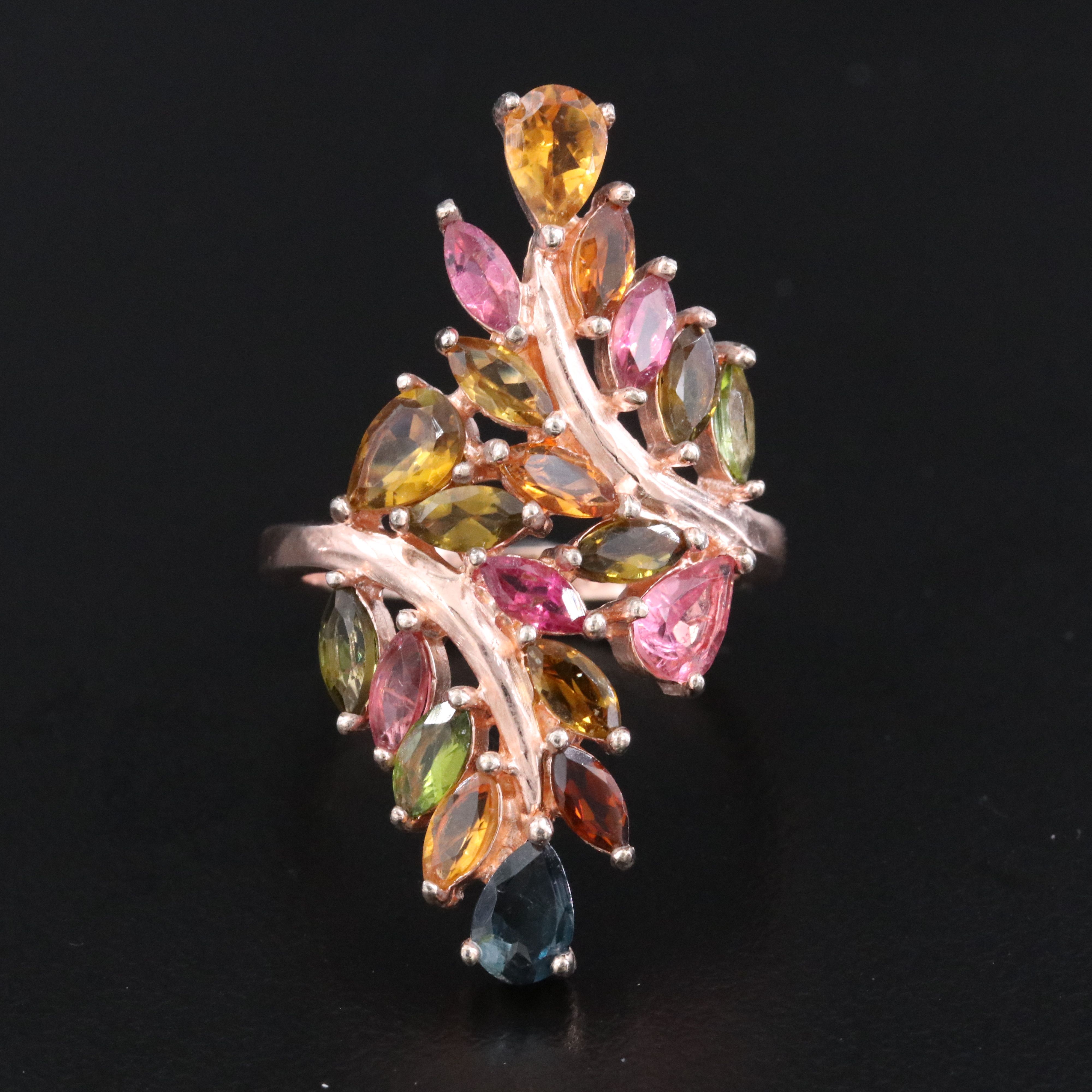 Sterling Tourmaline Bypass Ring