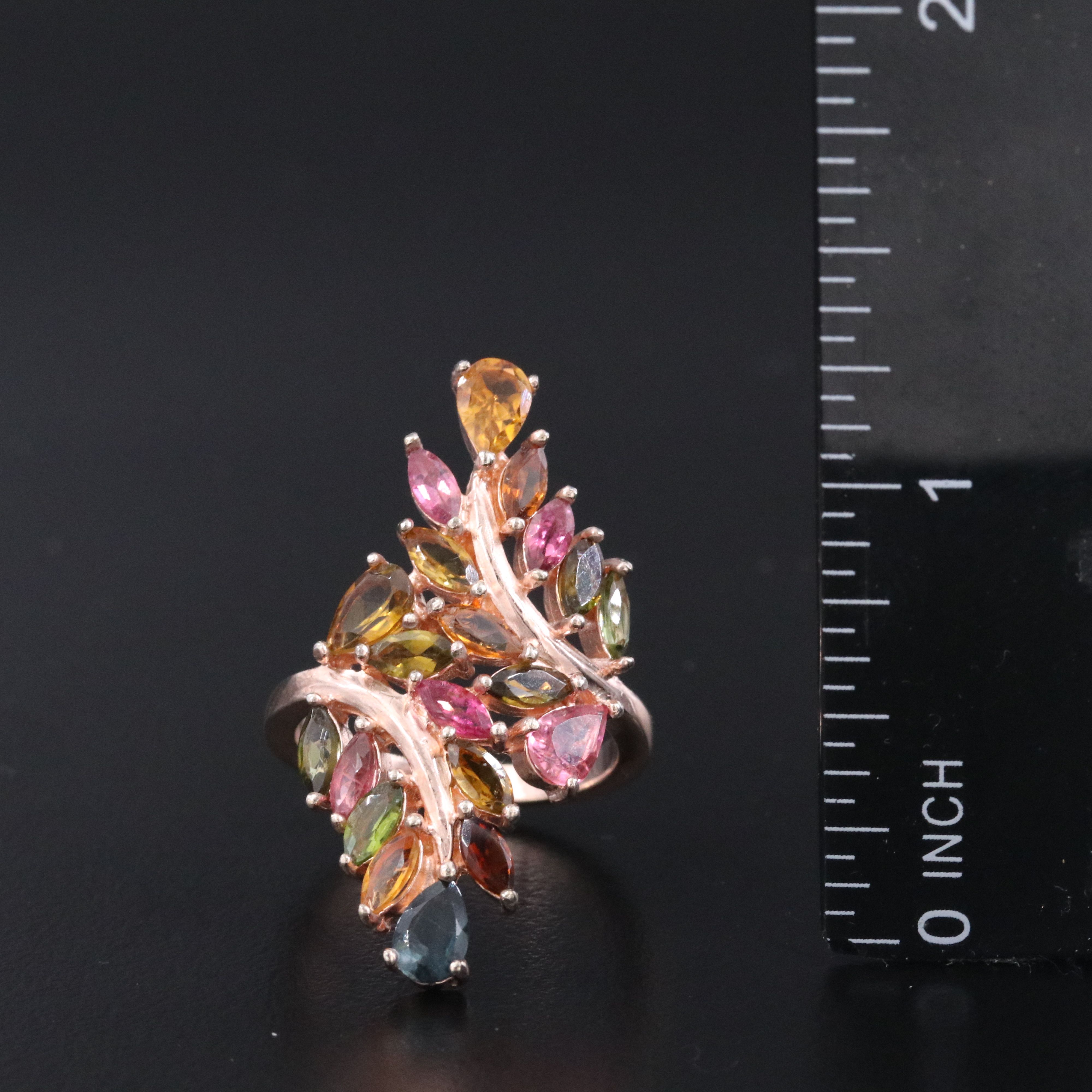 Sterling Tourmaline Bypass Ring