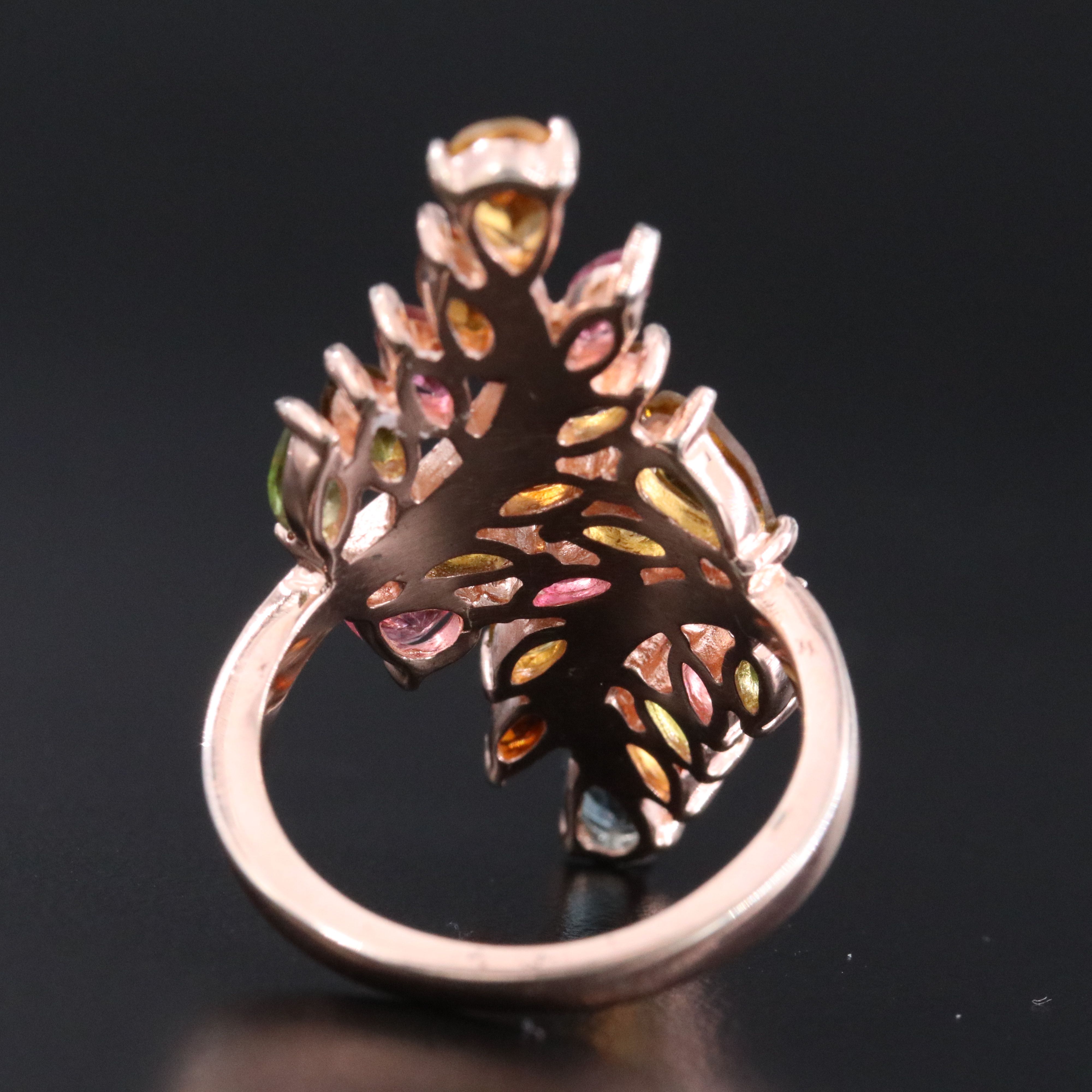 Sterling Tourmaline Bypass Ring