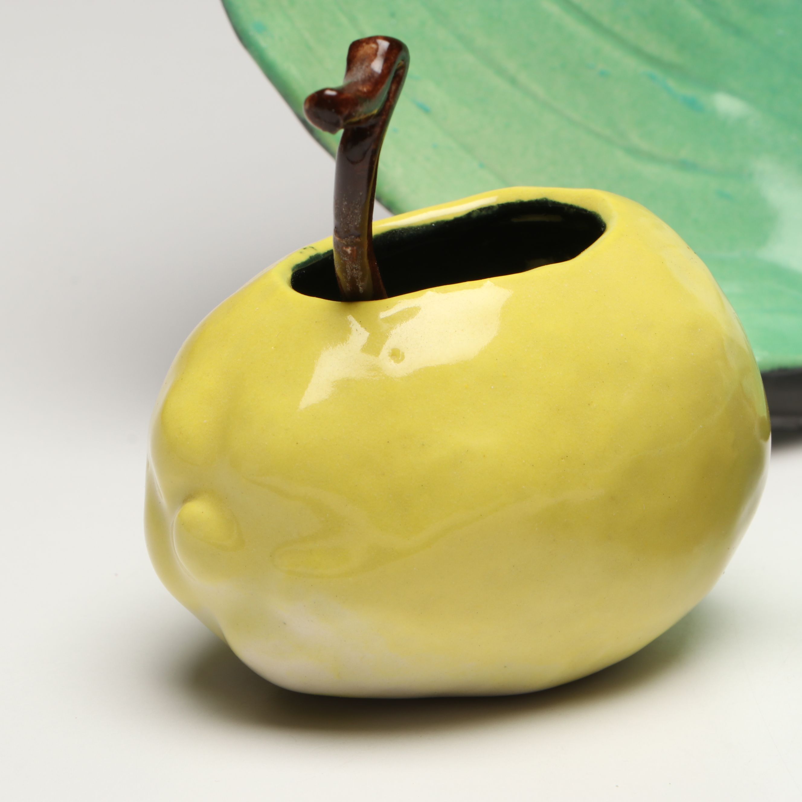 Cincinnati Studio Potter Susan G. Healy Leaf and Fruit Form Ceramic Serveware