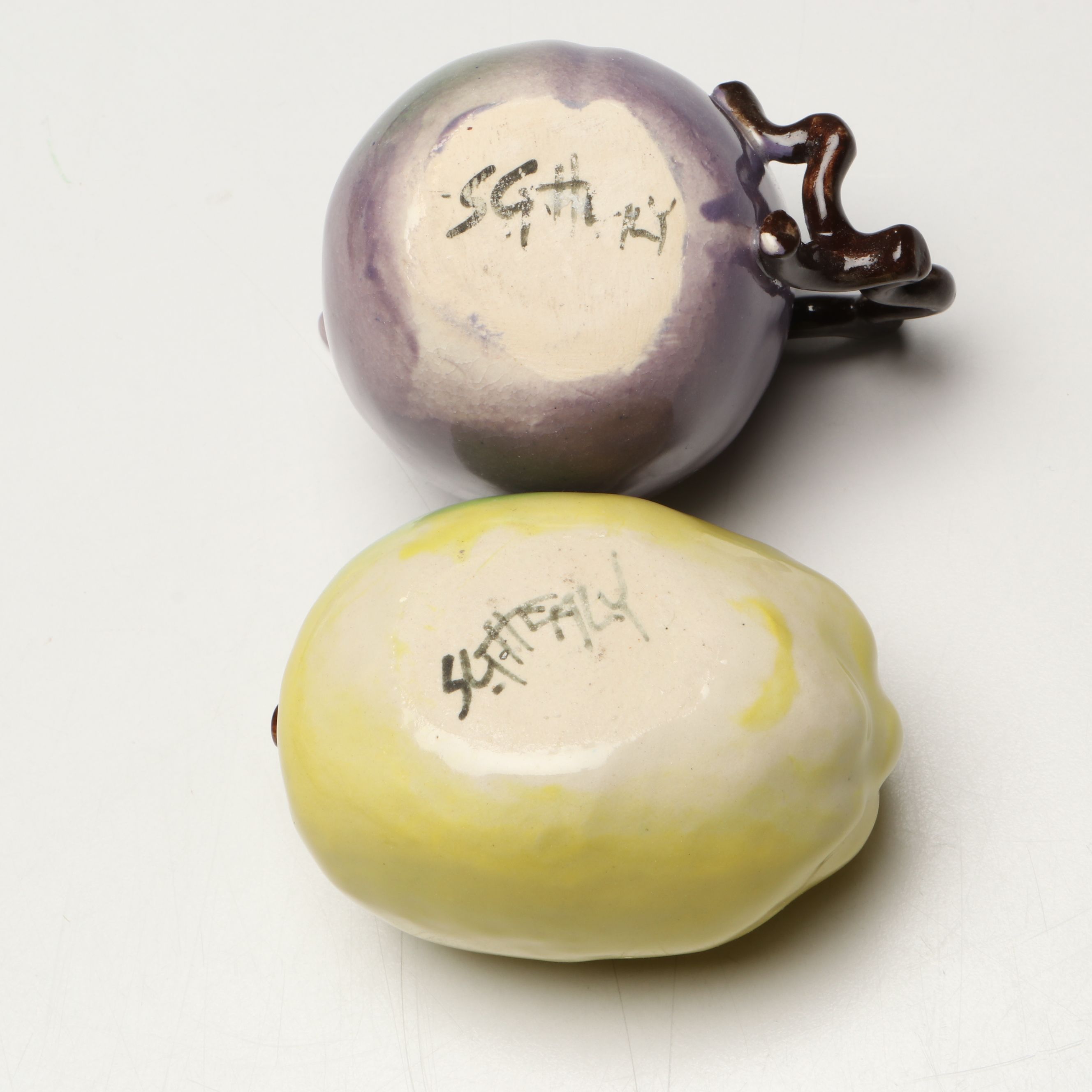 Cincinnati Studio Potter Susan G. Healy Leaf and Fruit Form Ceramic Serveware