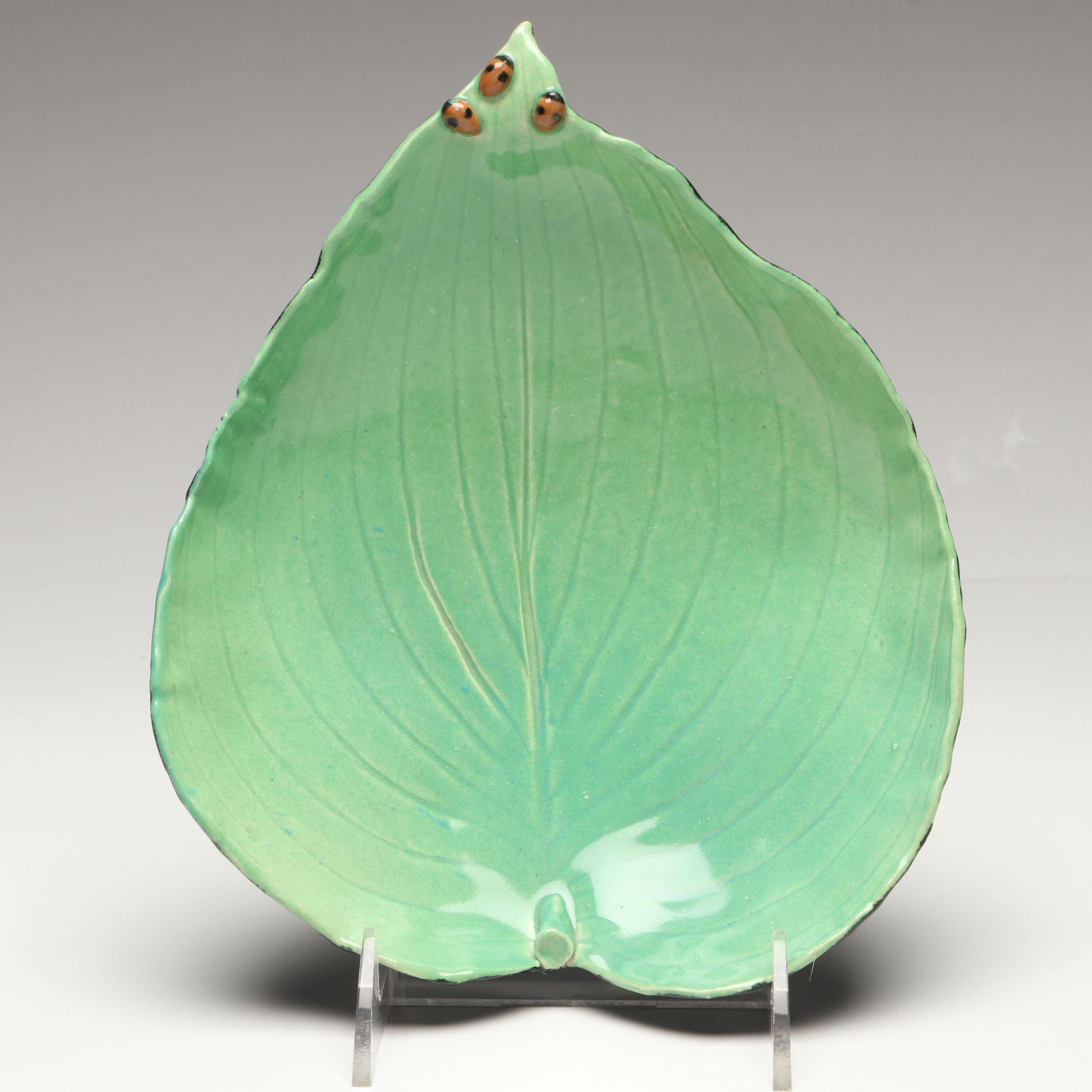 Cincinnati Studio Potter Susan G. Healy Leaf and Fruit Form Ceramic Serveware