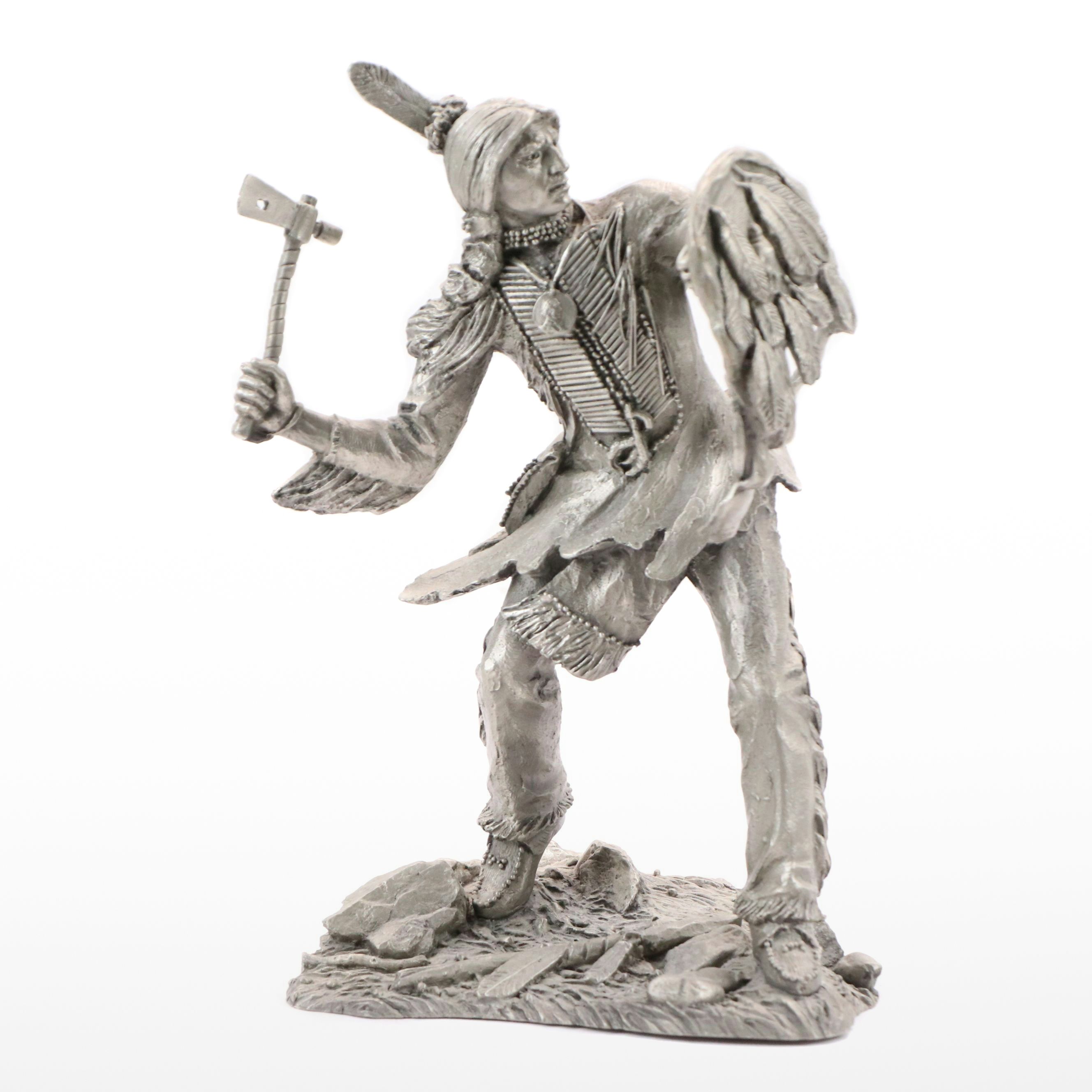 Jim Ponter Pewter Sculpture "Comanche Warrior," 1998