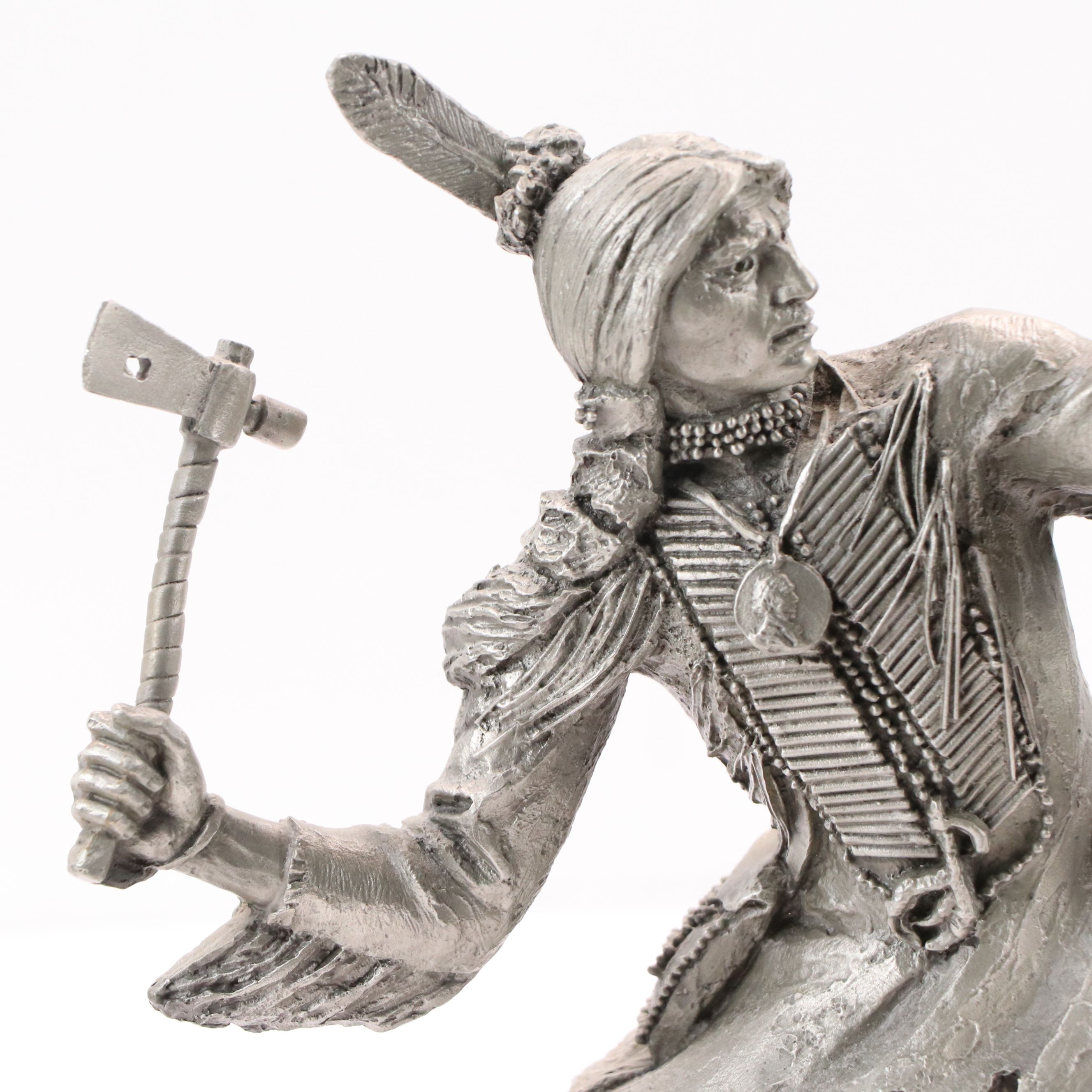 Jim Ponter Pewter Sculpture "Comanche Warrior," 1998