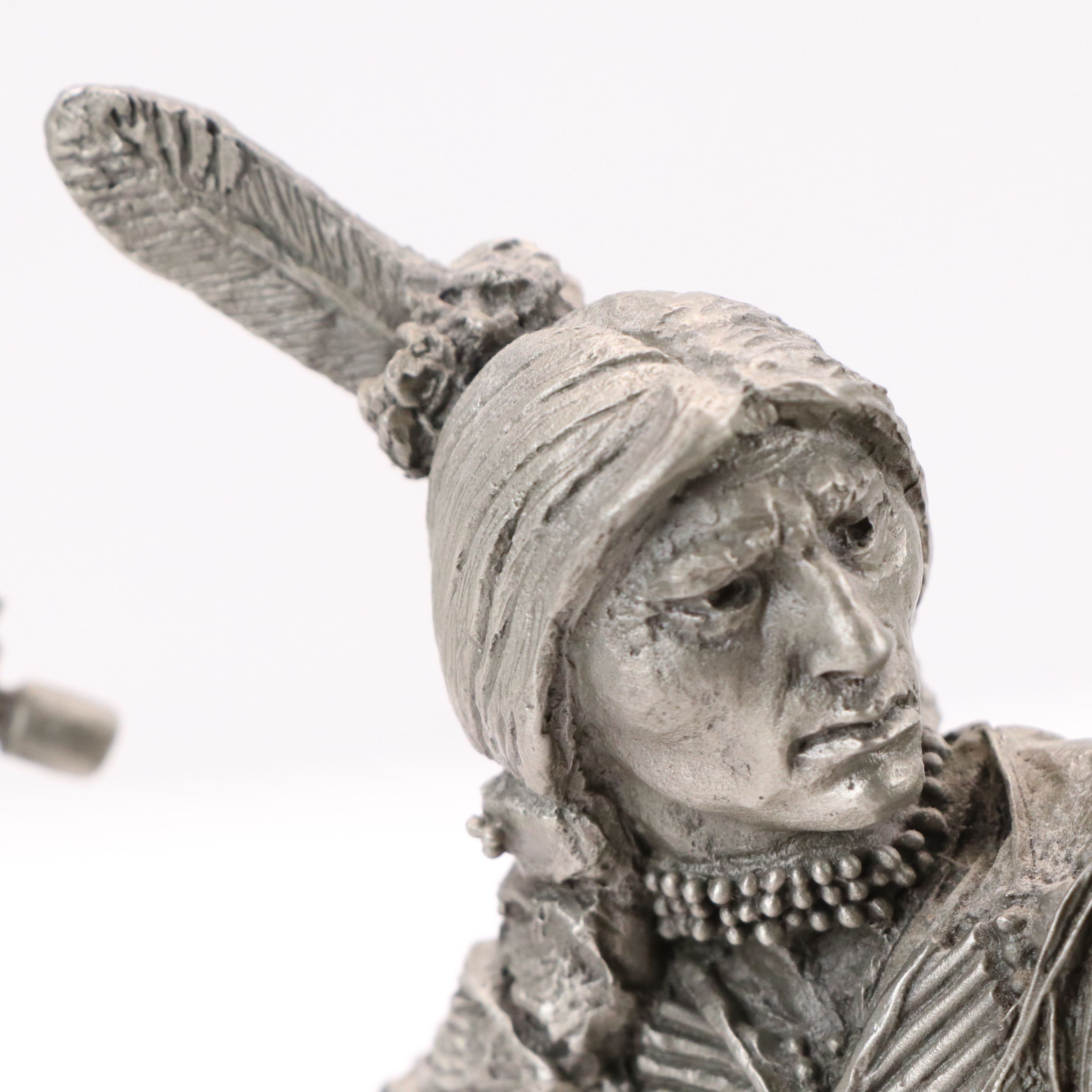 Jim Ponter Pewter Sculpture "Comanche Warrior," 1998