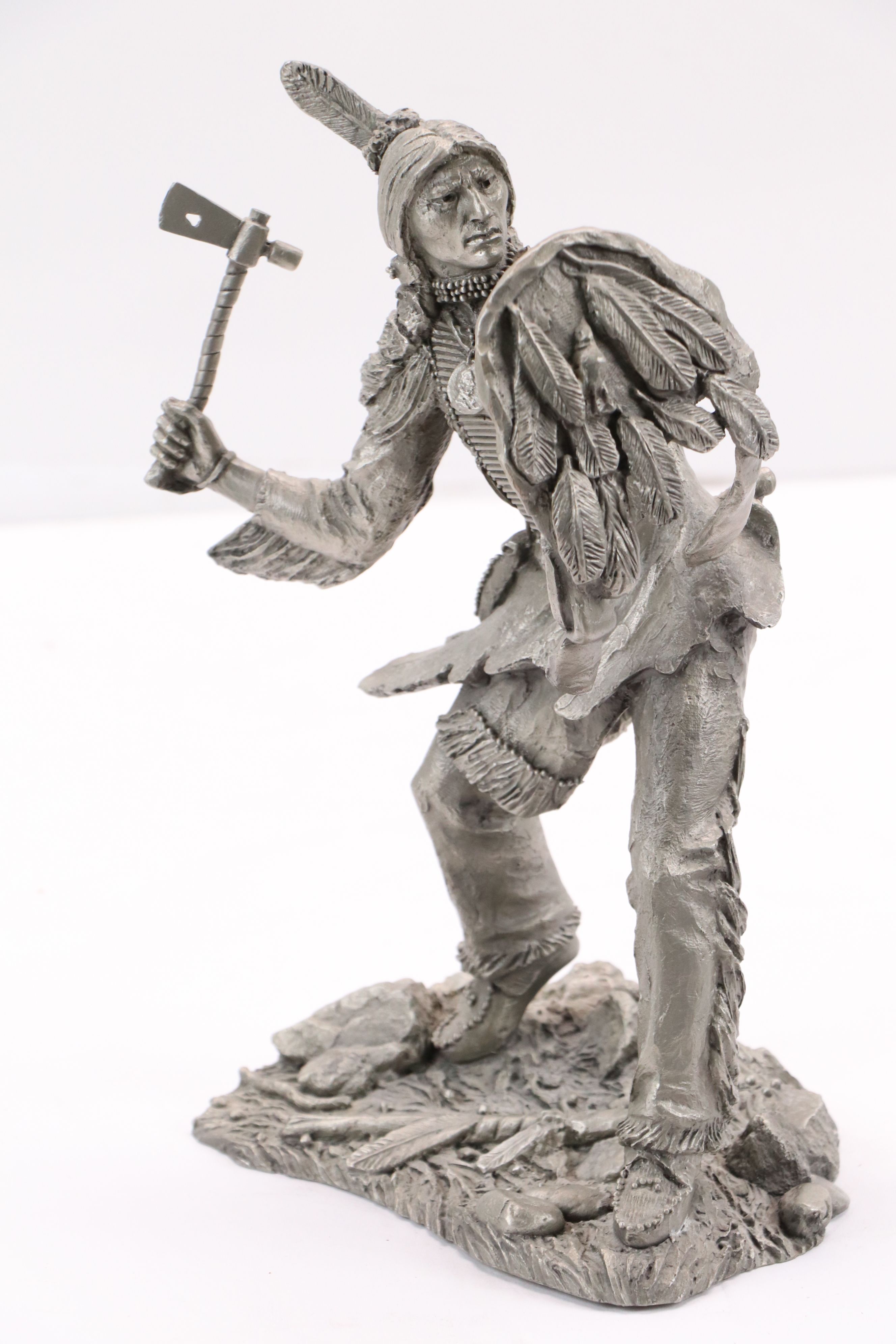 Jim Ponter Pewter Sculpture "Comanche Warrior," 1998