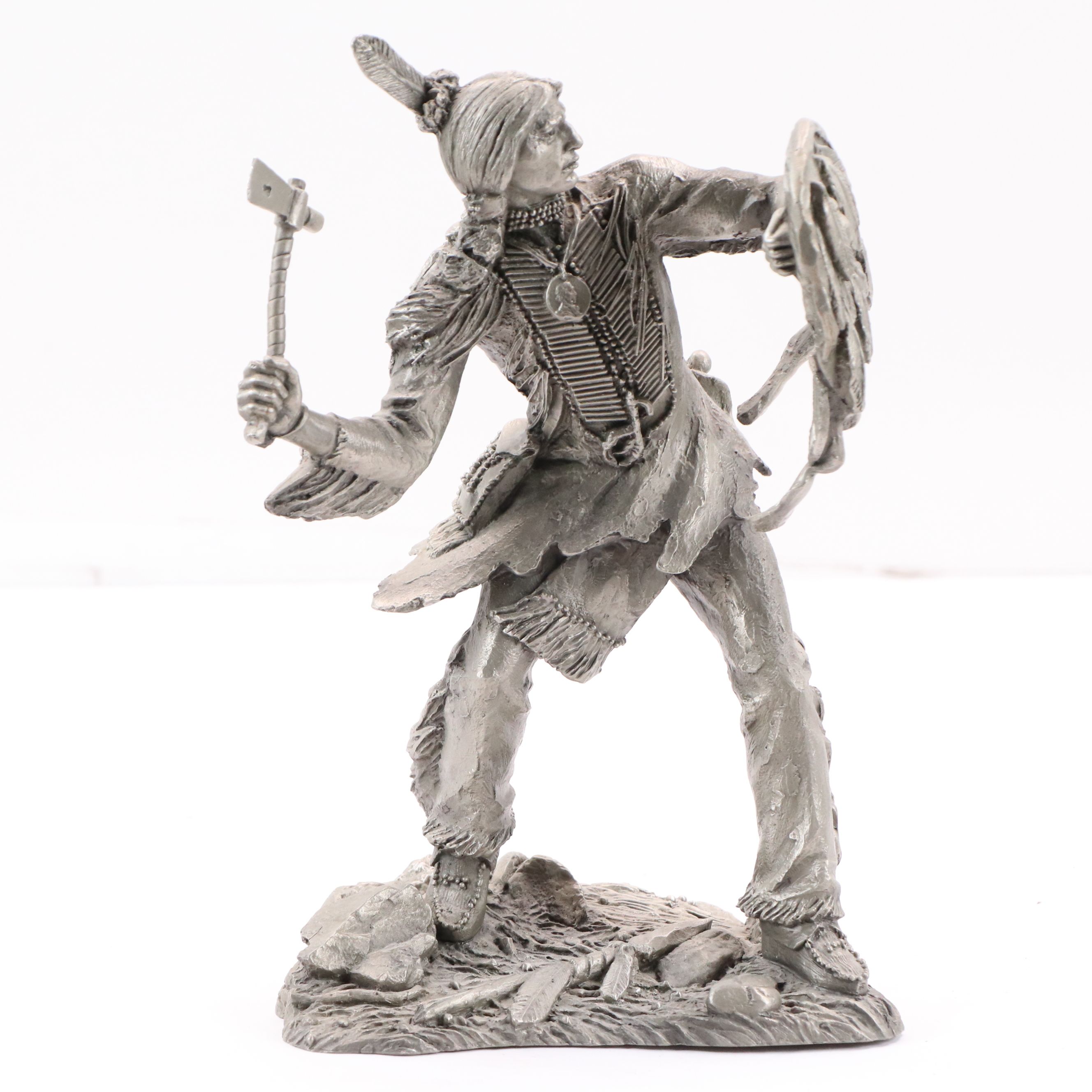 Jim Ponter Pewter Sculpture "Comanche Warrior," 1998