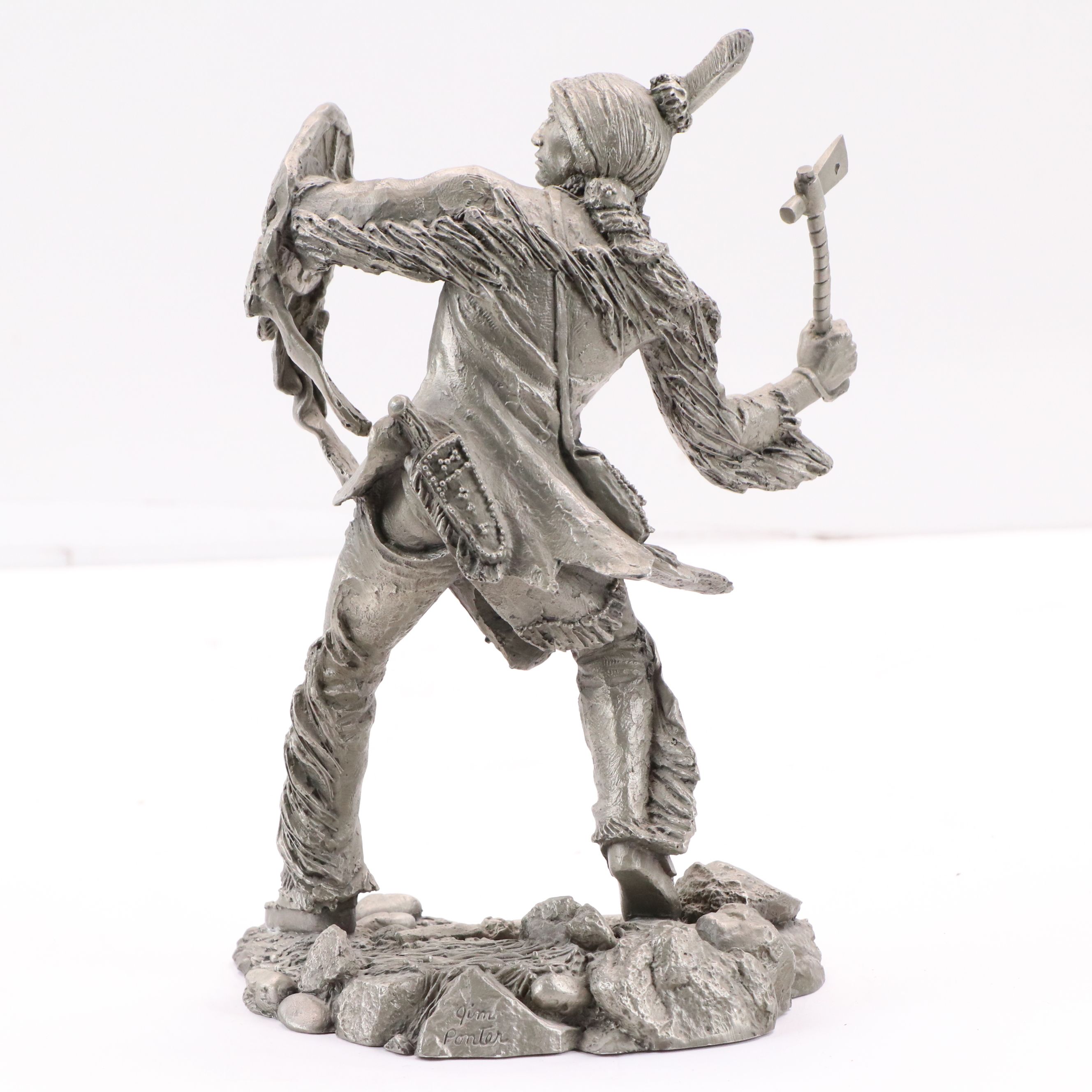 Jim Ponter Pewter Sculpture "Comanche Warrior," 1998