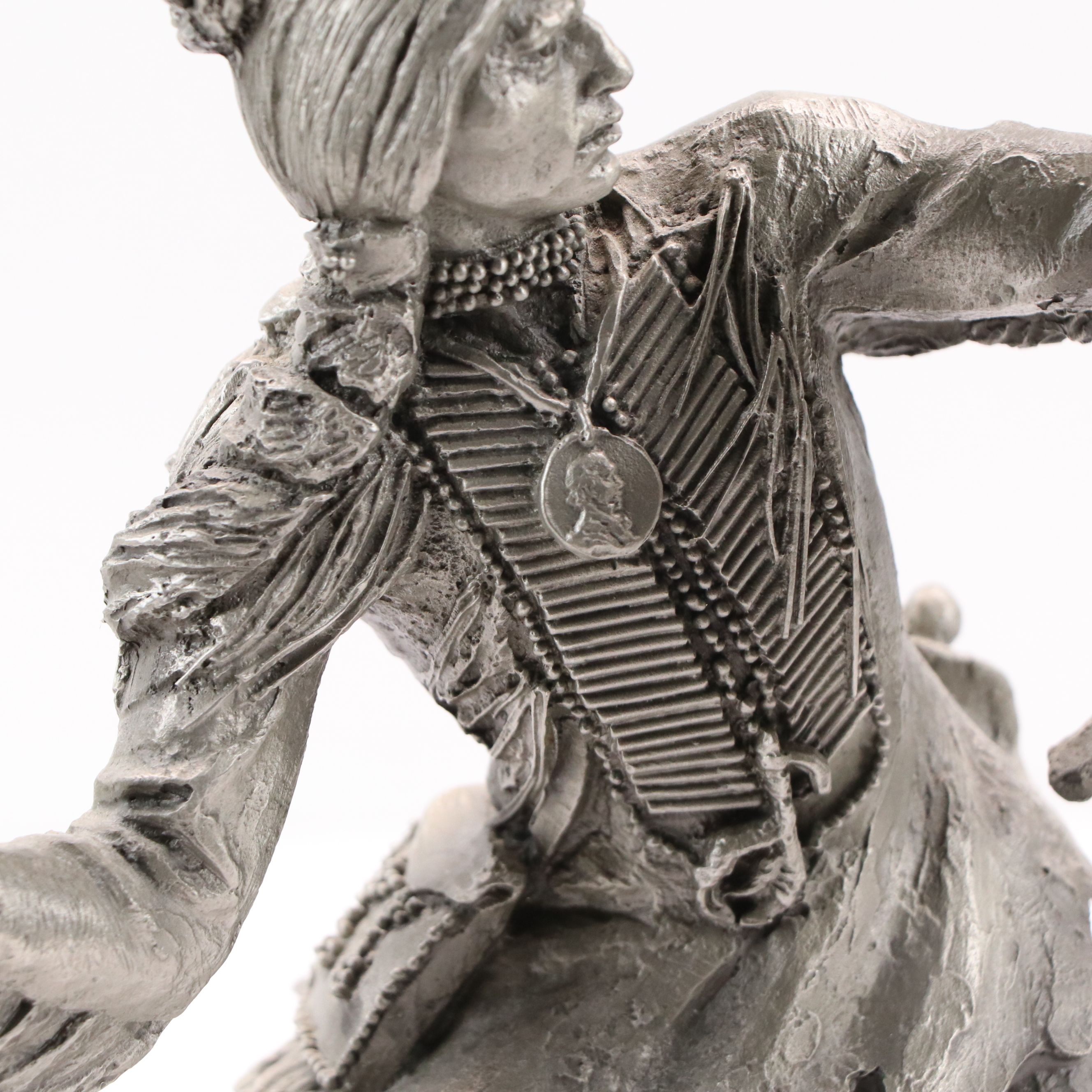 Jim Ponter Pewter Sculpture "Comanche Warrior," 1998