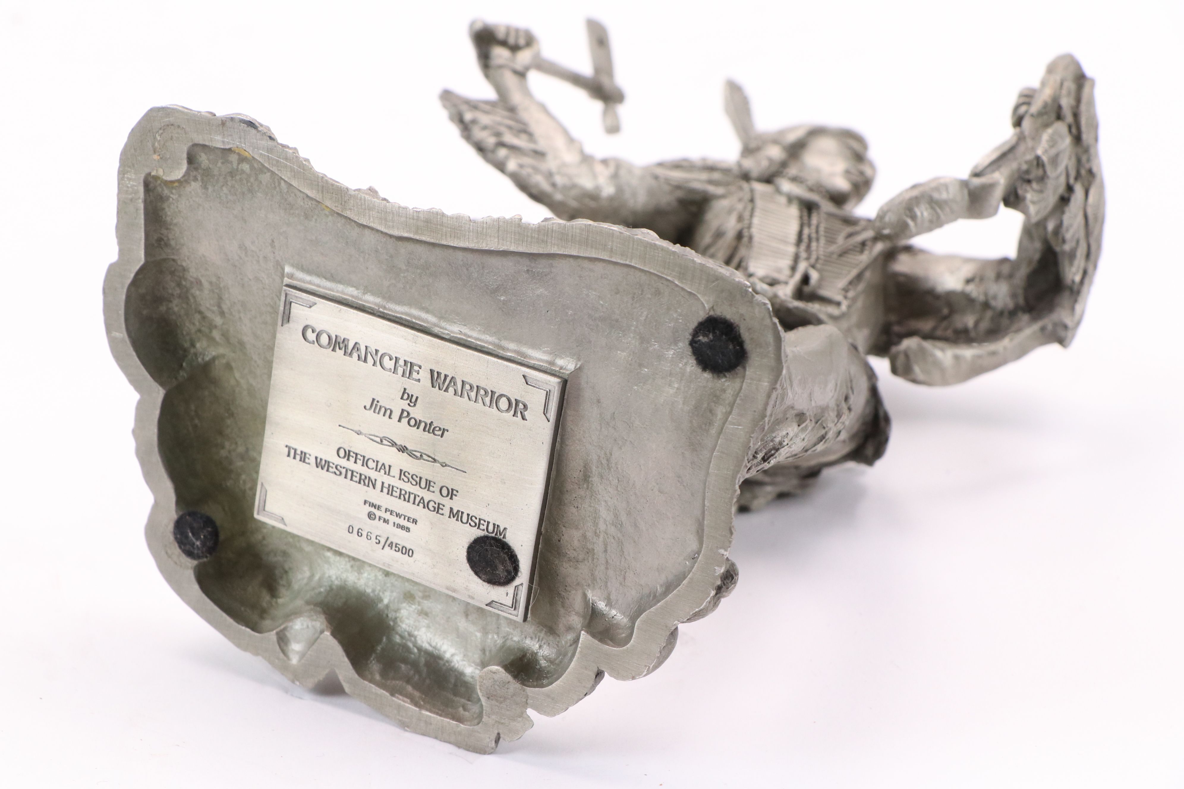 Jim Ponter Pewter Sculpture "Comanche Warrior," 1998