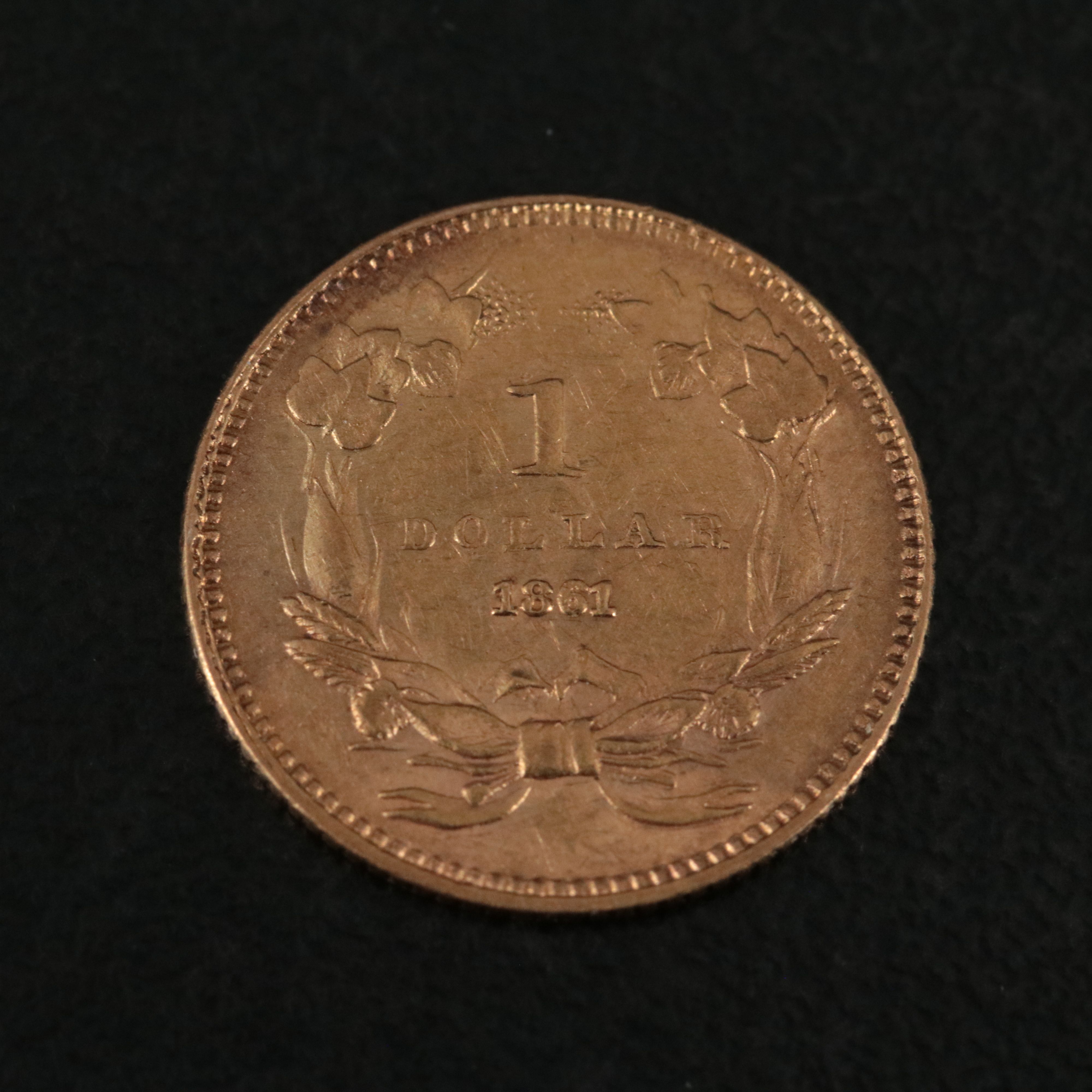 1861 Type 3, One Dollar Gold Coin