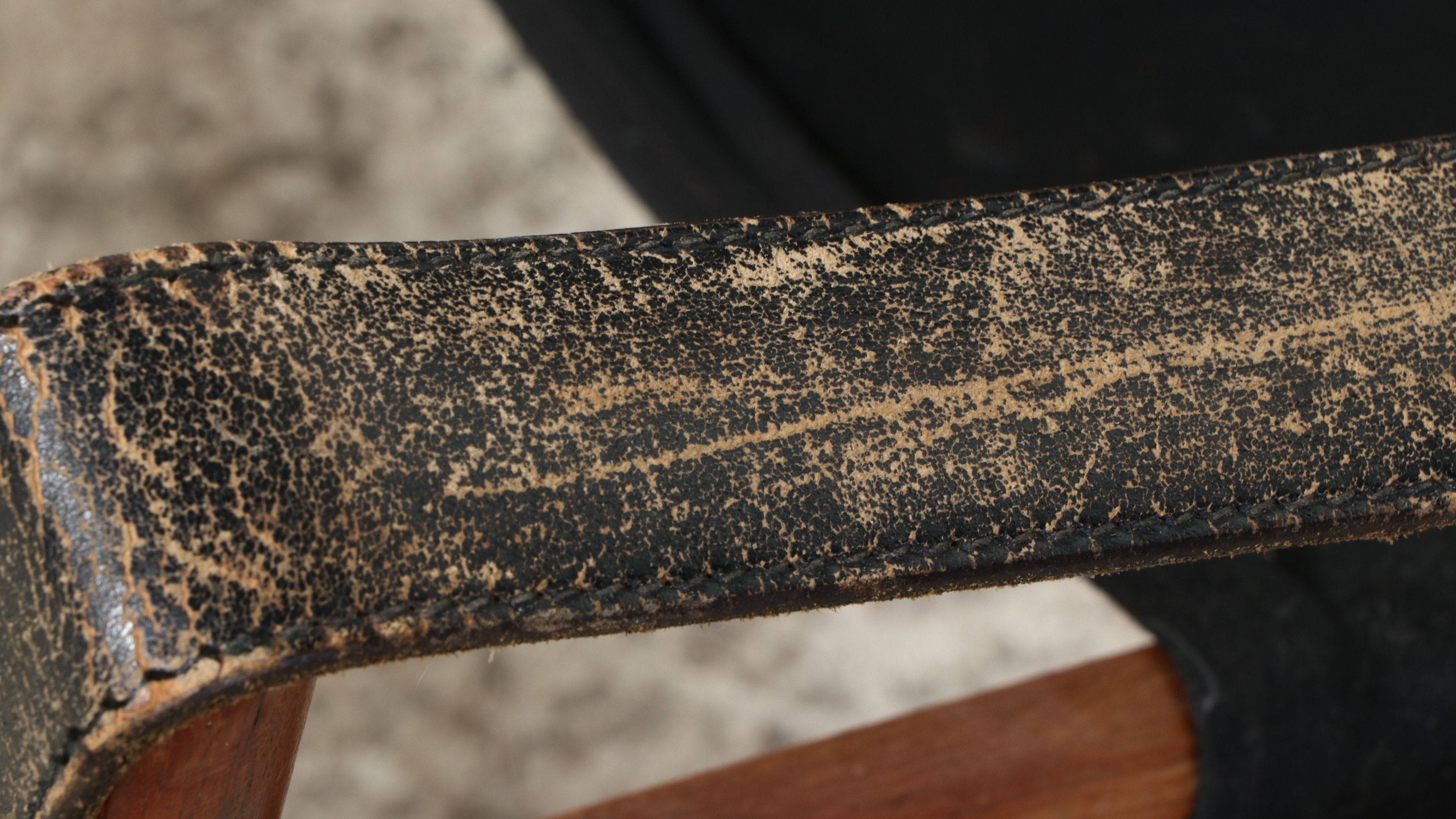 Danish Modern Style Leather and Wood Safari Chair, 1970s