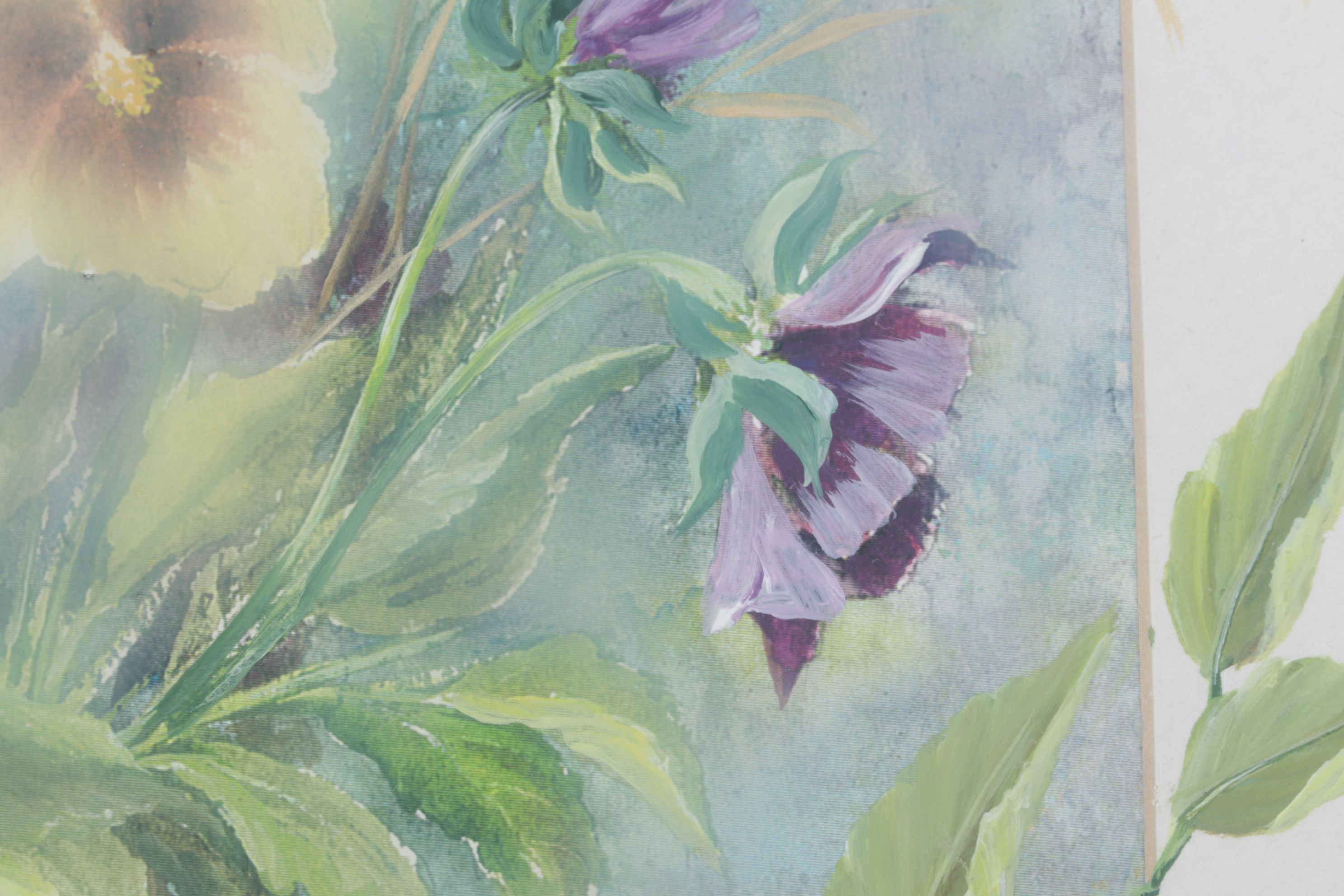 Ernestine Bucking Hand-Embellished Offset Lithograph Floral Still Life