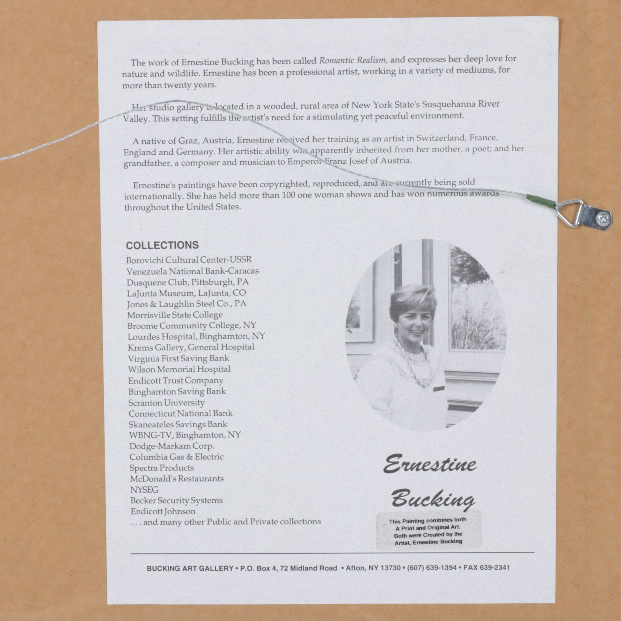 Ernestine Bucking Hand-Embellished Offset Lithograph Floral Still Life