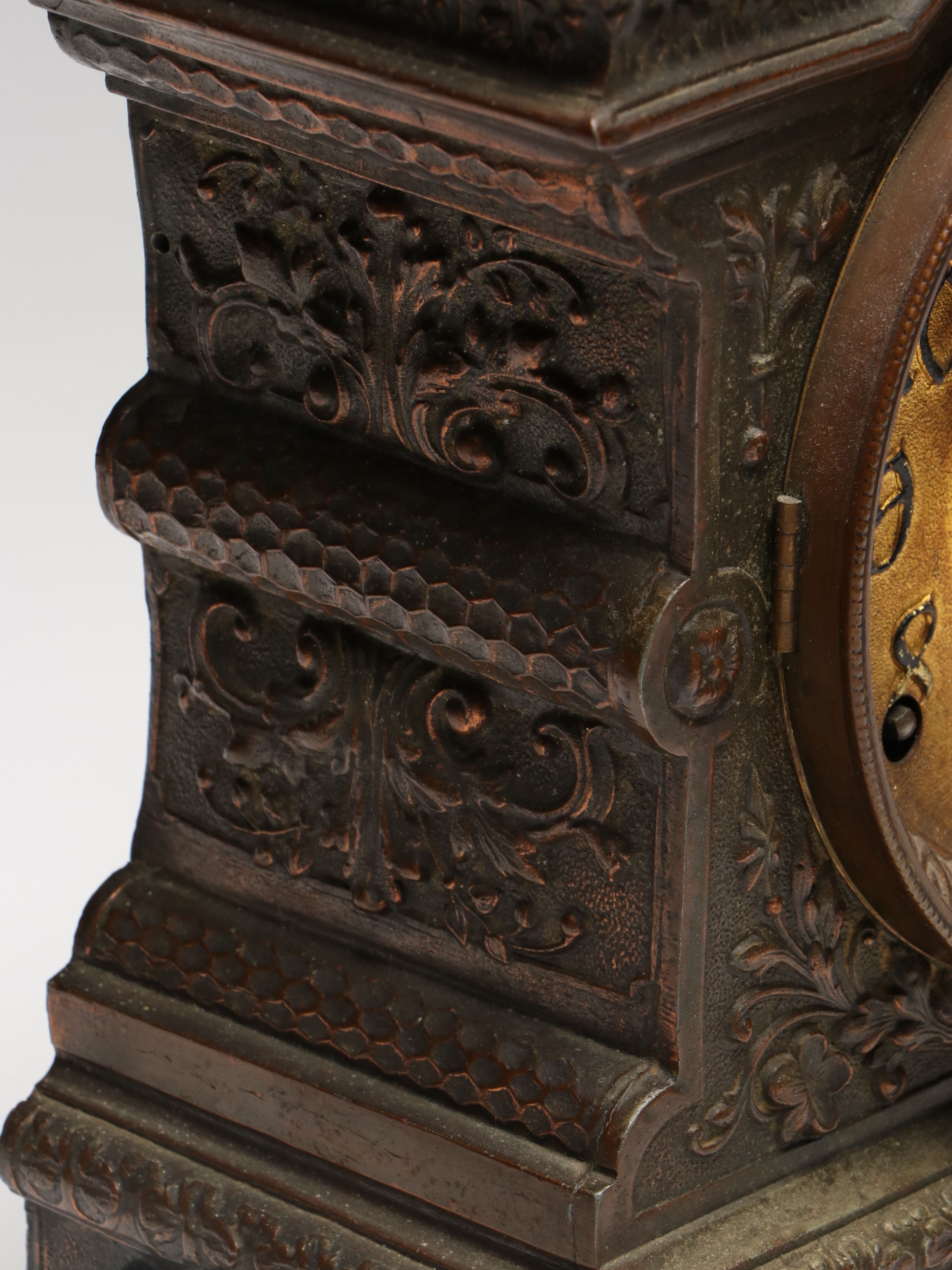 Baroque Style Metal Mantel Clock