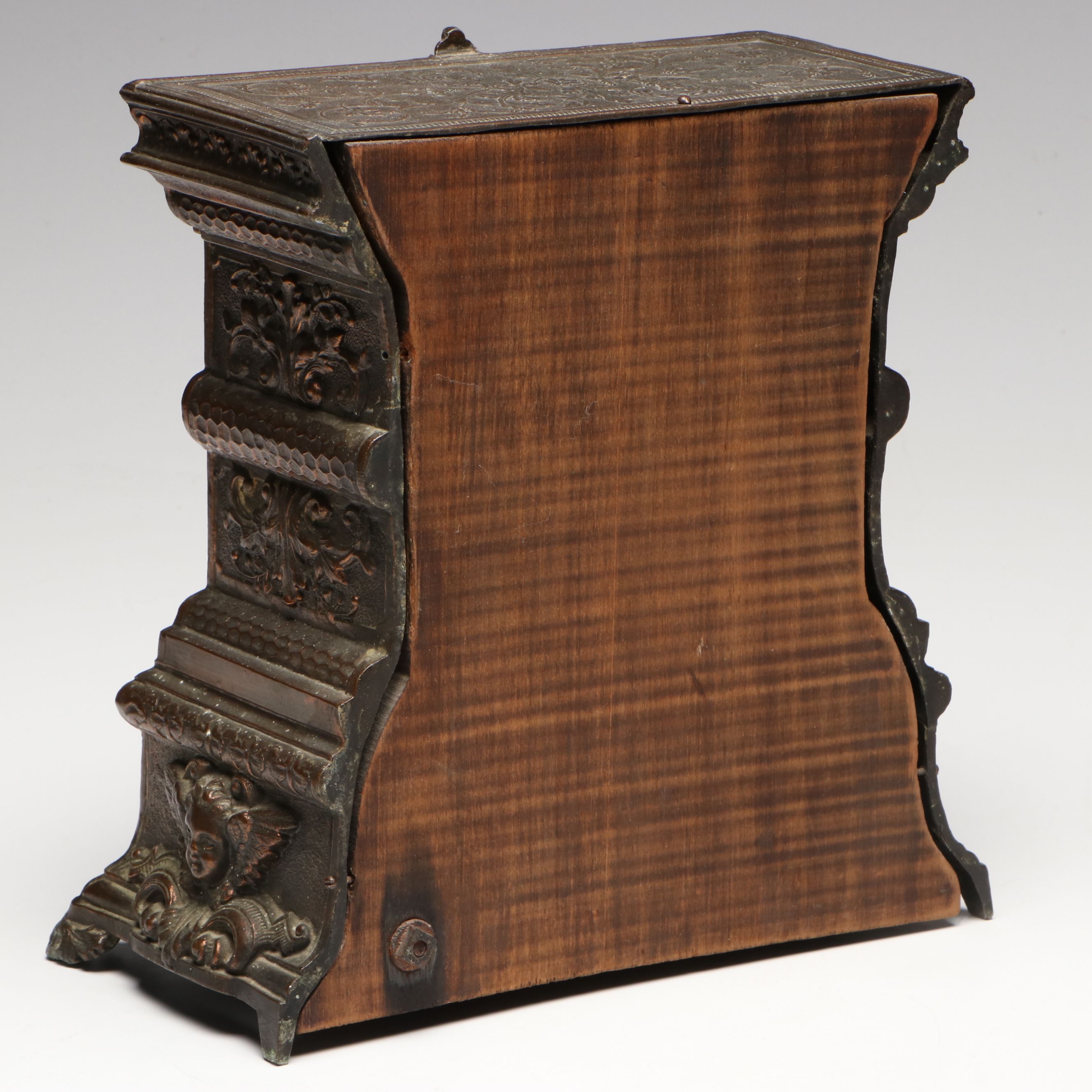 Baroque Style Metal Mantel Clock