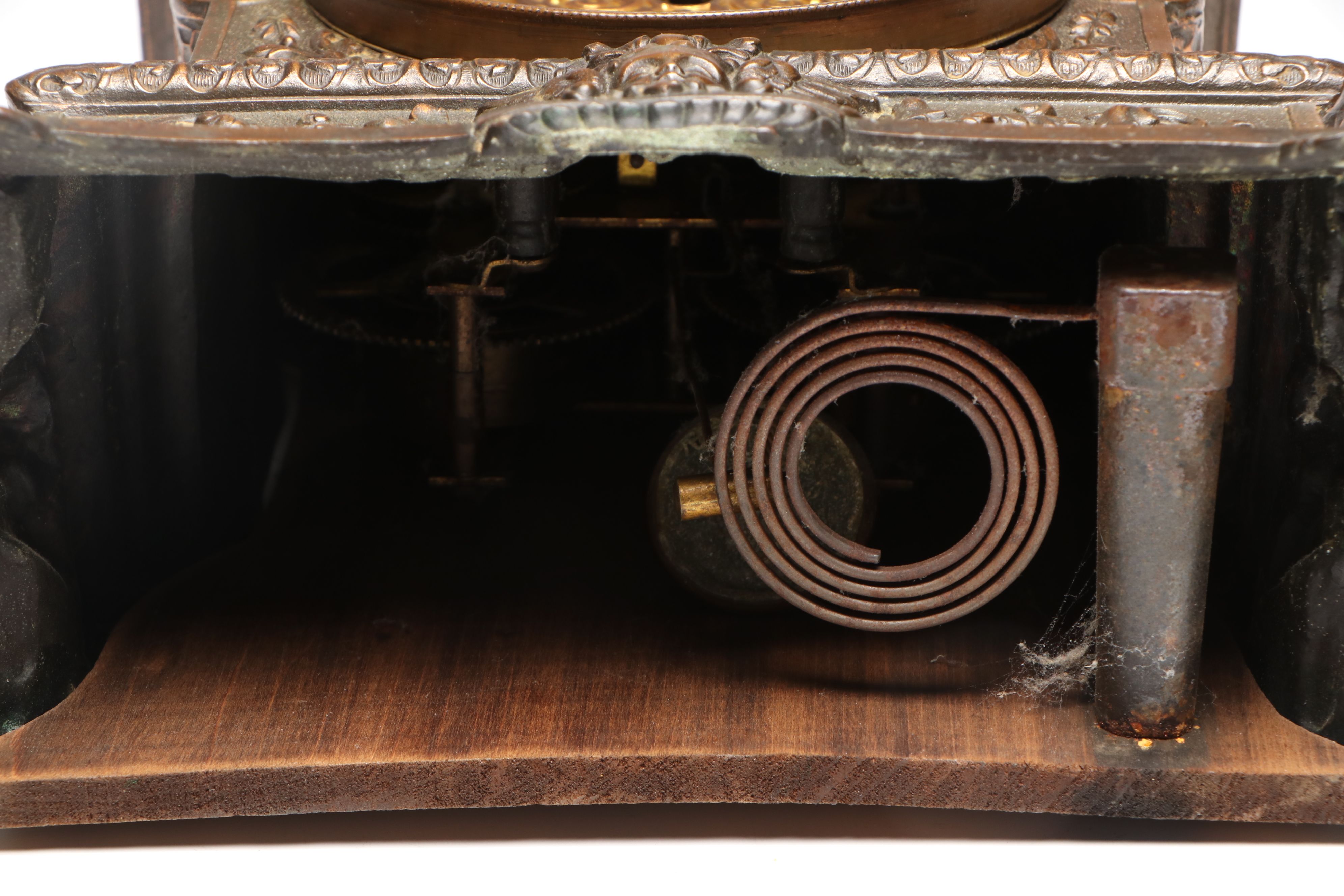 Baroque Style Metal Mantel Clock