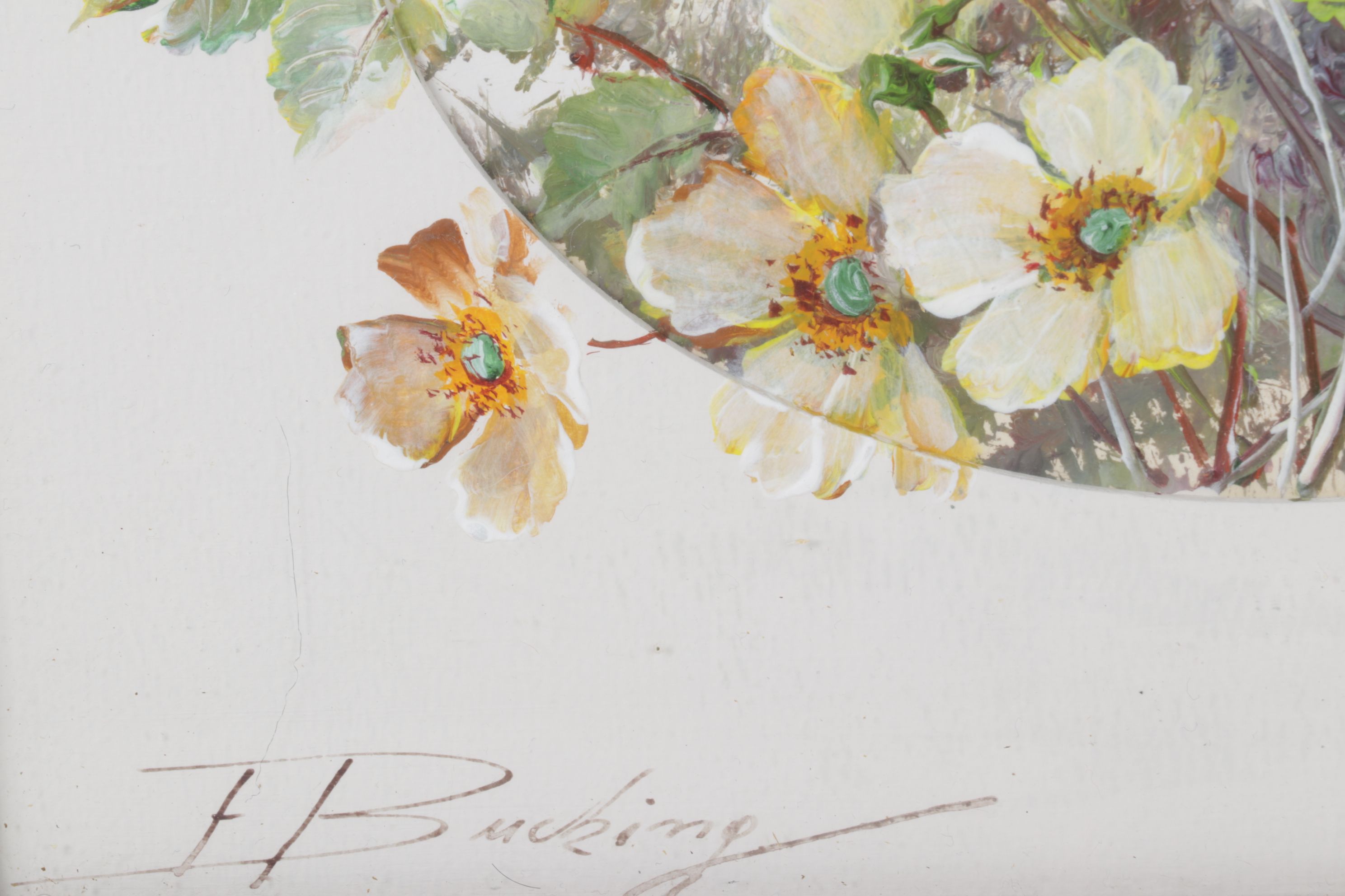 Ernestine Bucking Still Life Oil Painting of Wild Flower Bouquet in a Field