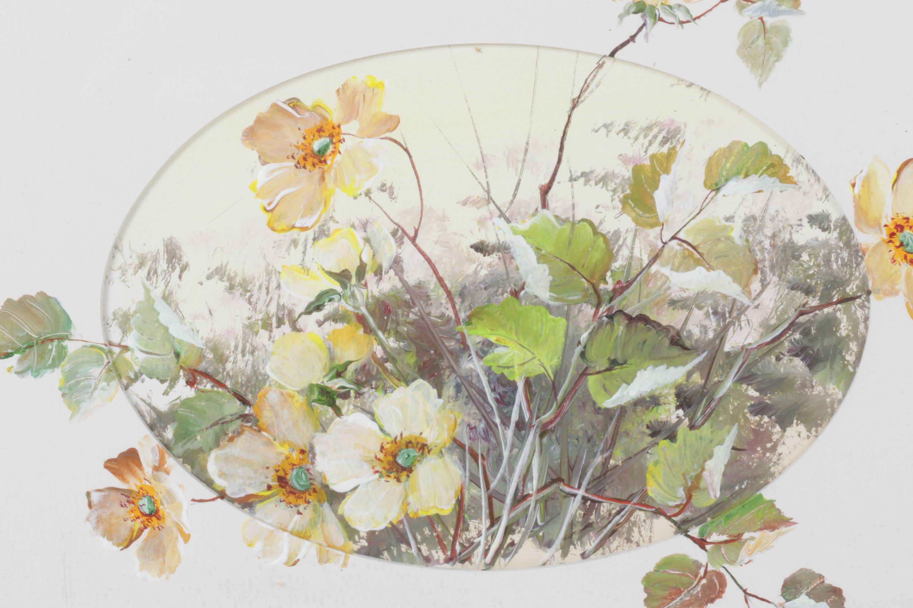 Ernestine Bucking Still Life Oil Painting of Wild Flower Bouquet in a Field