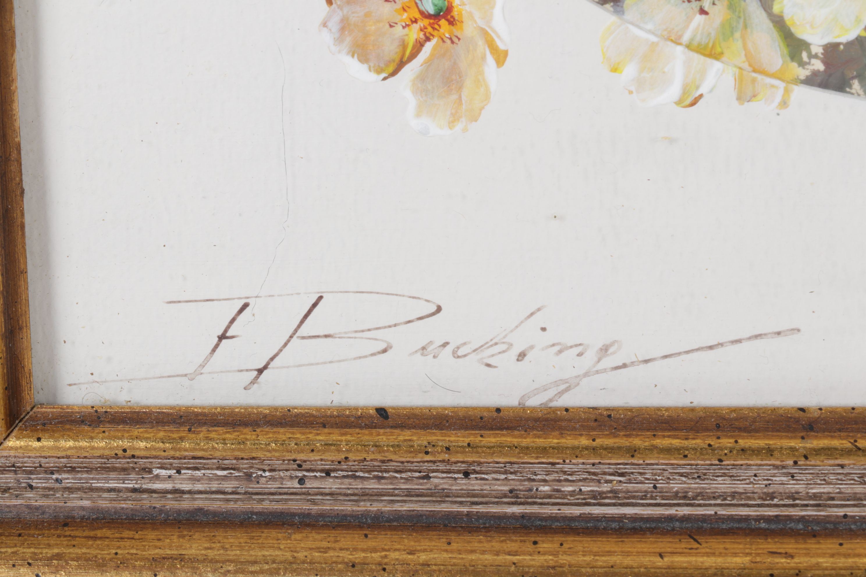 Ernestine Bucking Still Life Oil Painting of Wild Flower Bouquet in a Field