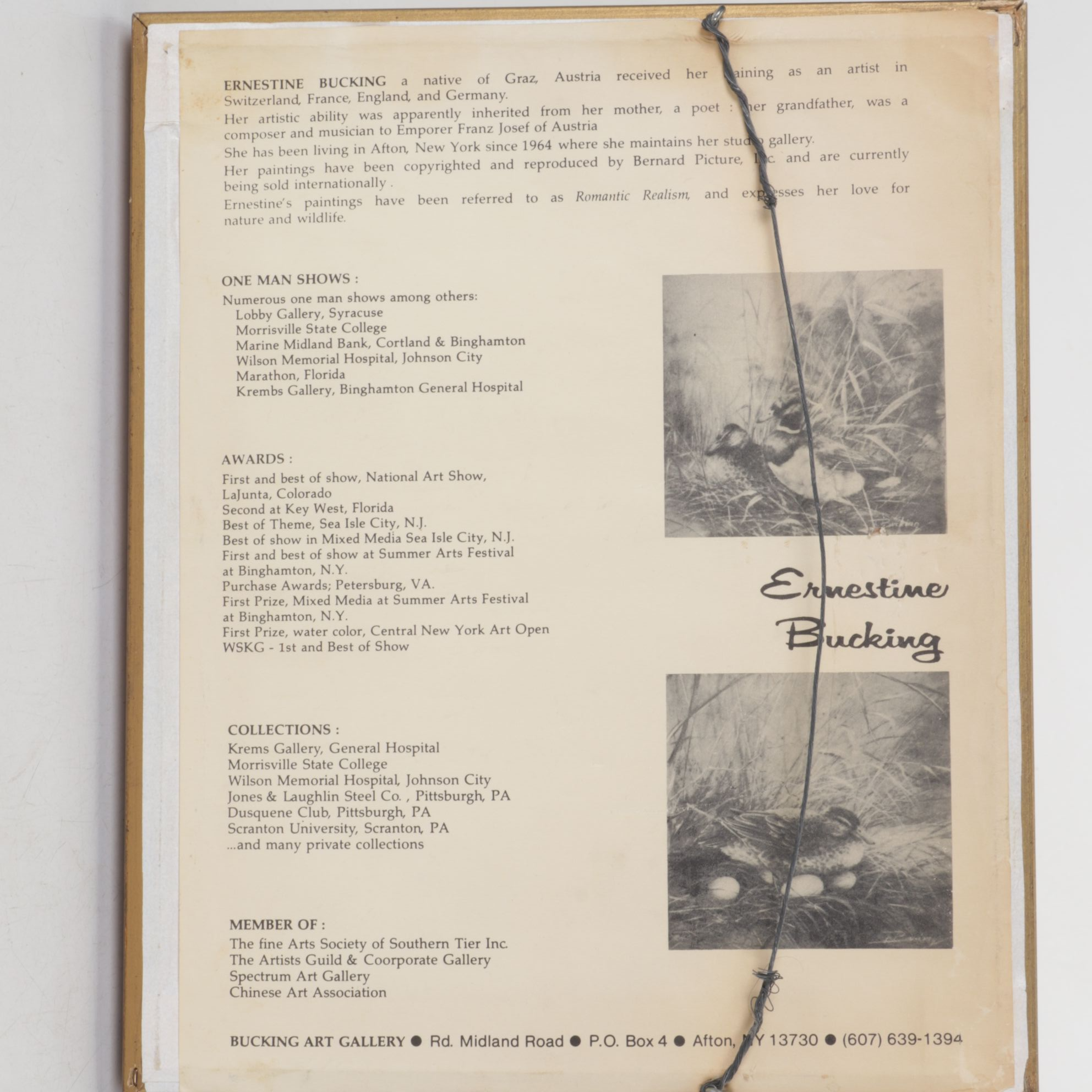 Ernestine Bucking Still Life Oil Painting of Wild Flower Bouquet in a Field