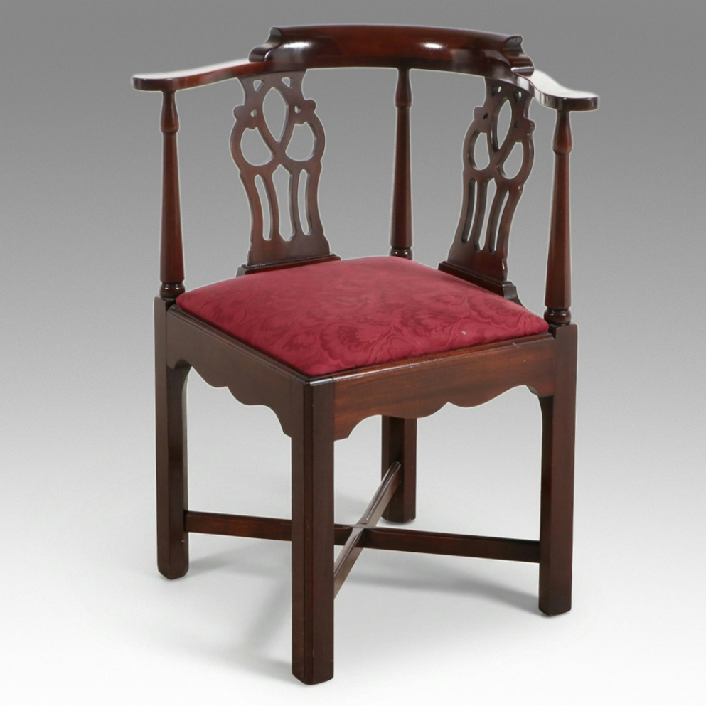 Carved Mahogany Corner Chair
