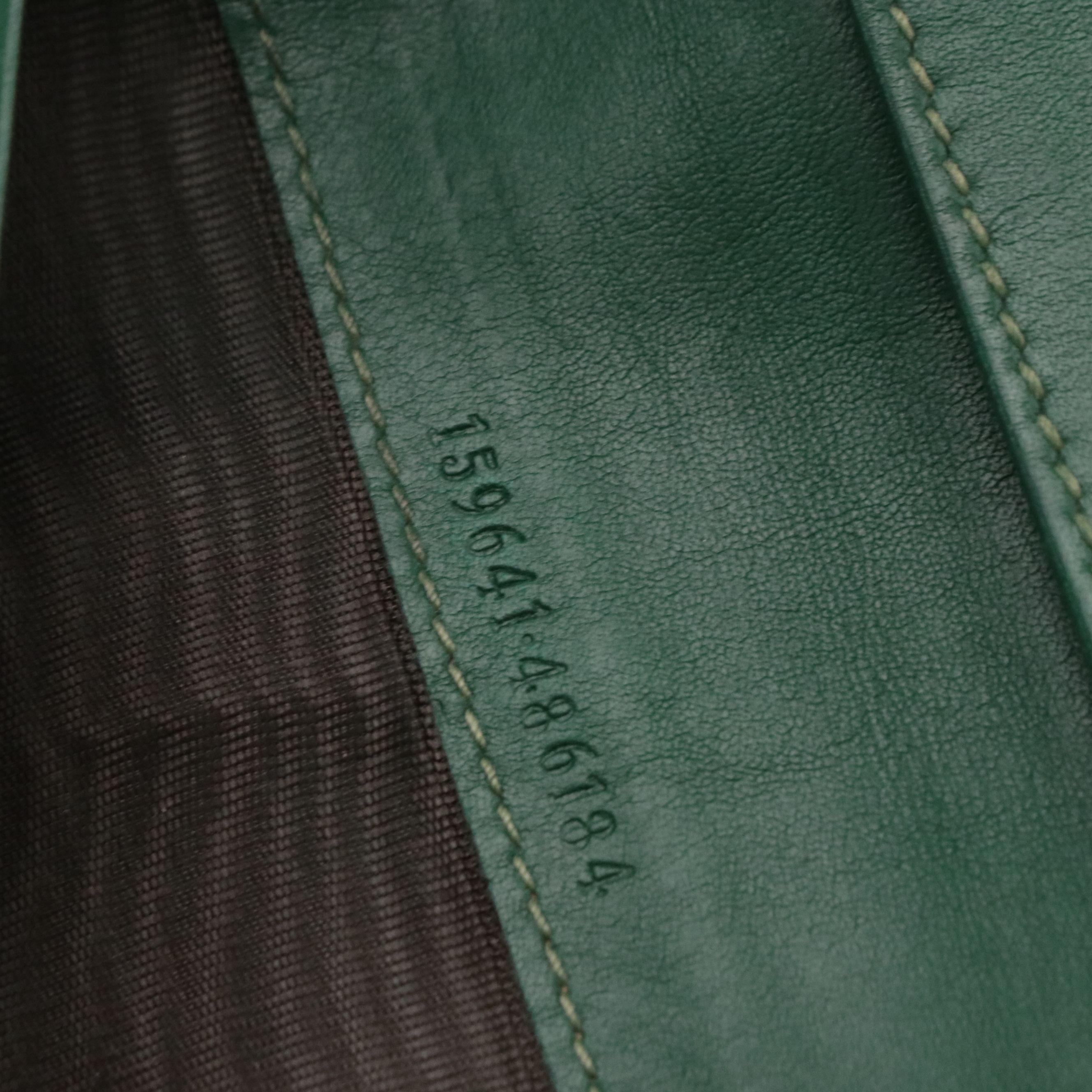 Gucci Continental Wallet in GG Canvas and Green Leather