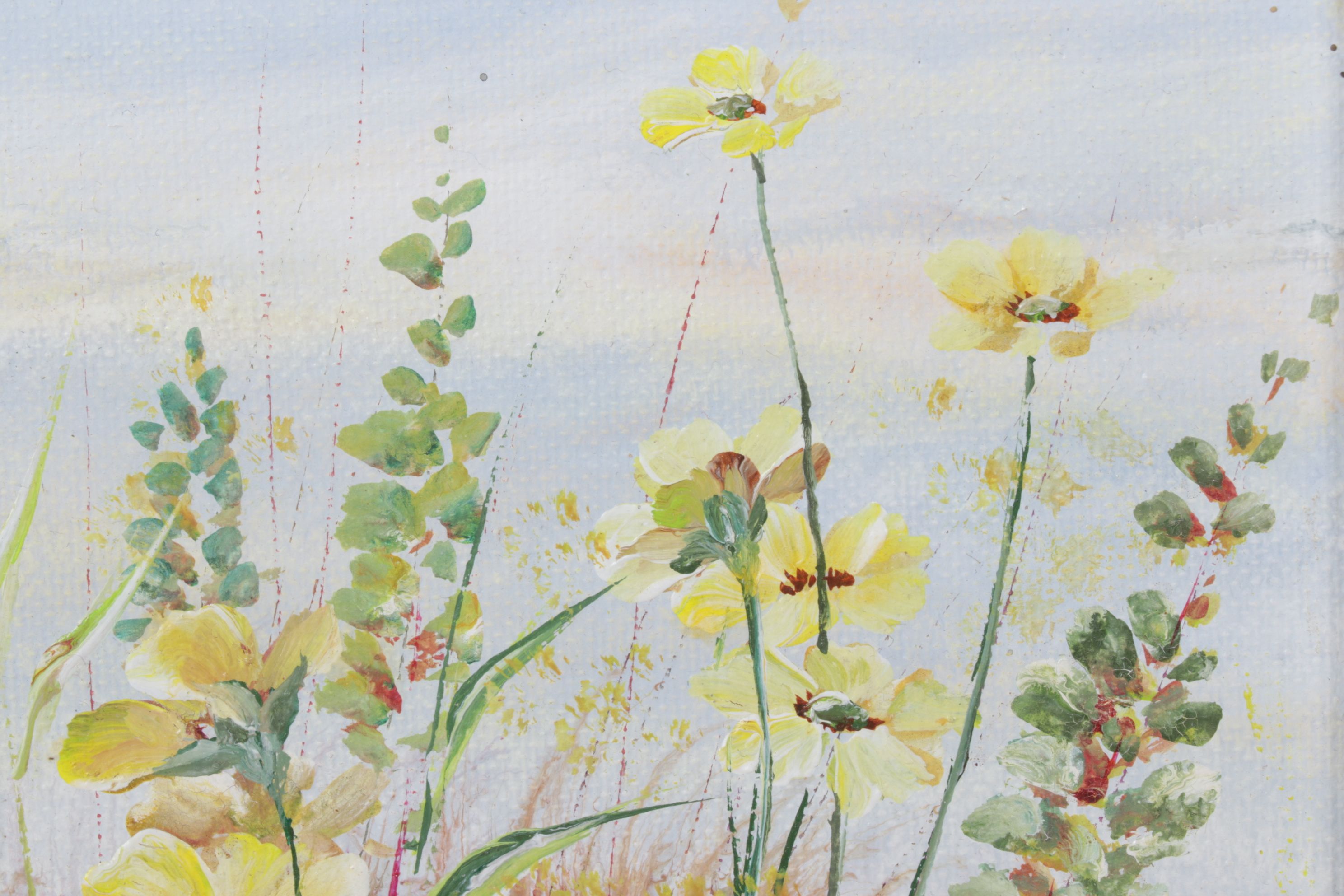 Ernestine Bucking Still Life Oil Painting of Wild Flowers, Late 20th Century