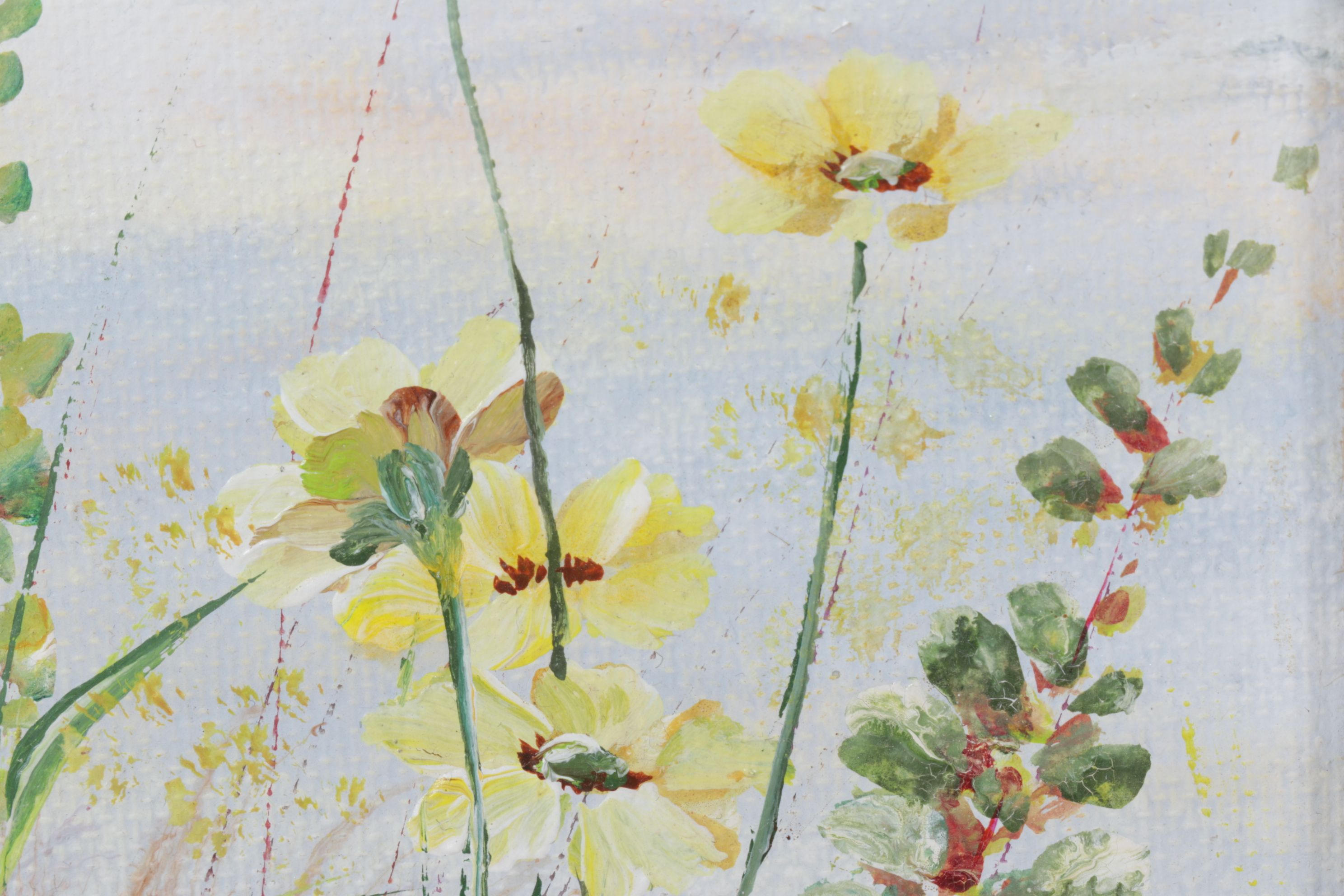 Ernestine Bucking Still Life Oil Painting of Wild Flowers, Late 20th Century